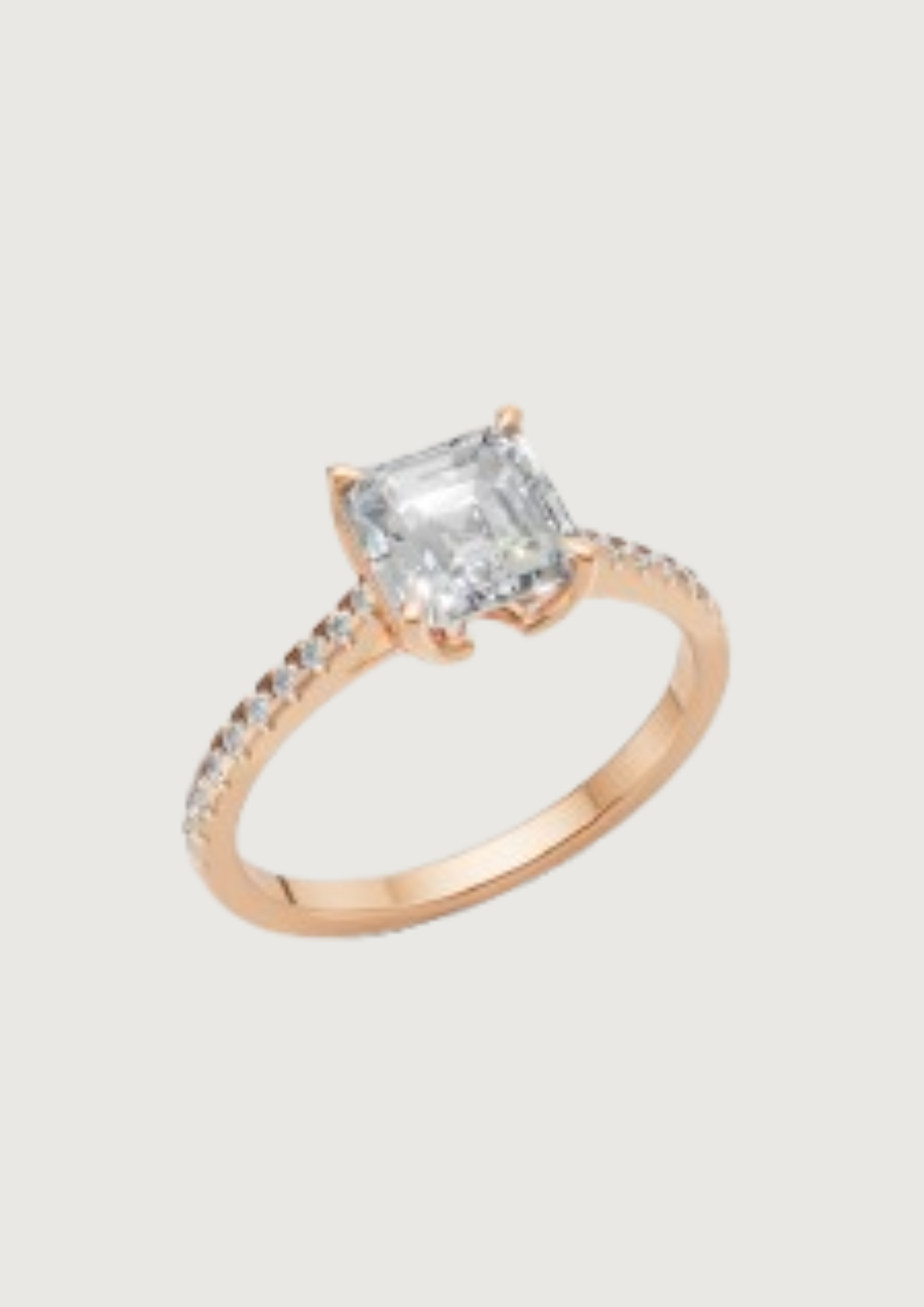 Timeless Radiance – Asscher Cut Diamond Solitaire Ring | 14K Rose Gold | 1.80 ct
