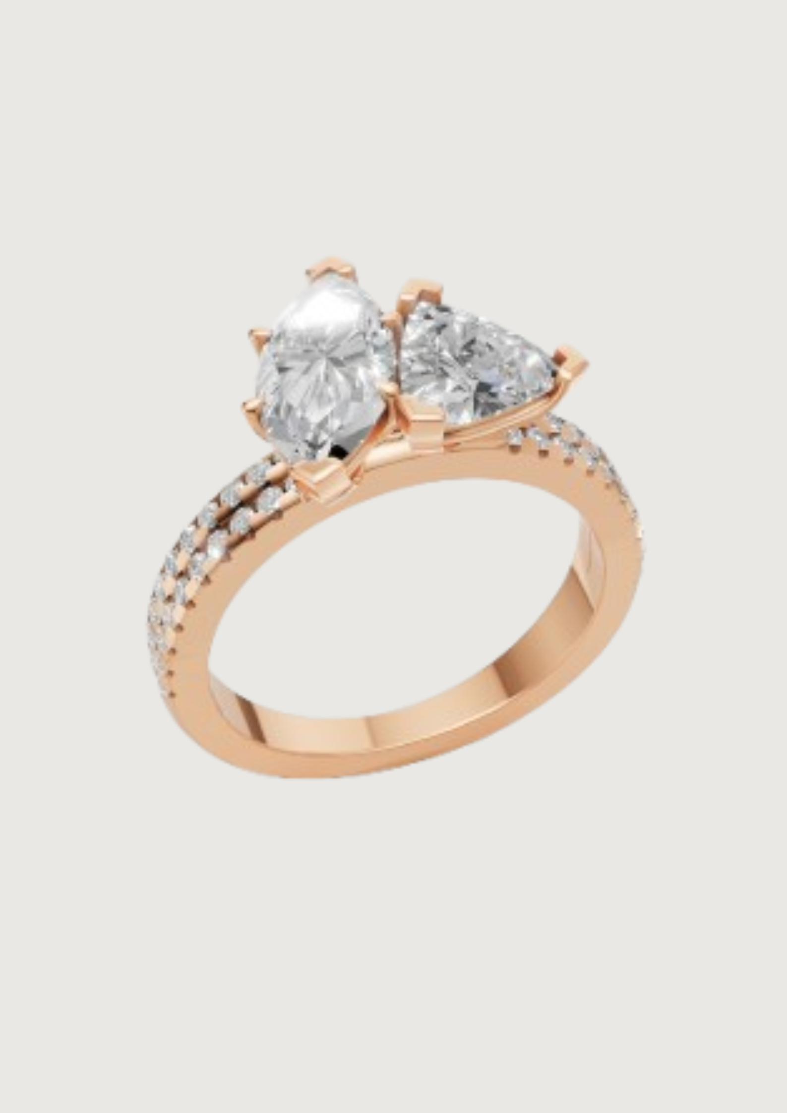 ✨ Double-Solitaire Pear Ring | 14K Gold | DS IMPEX