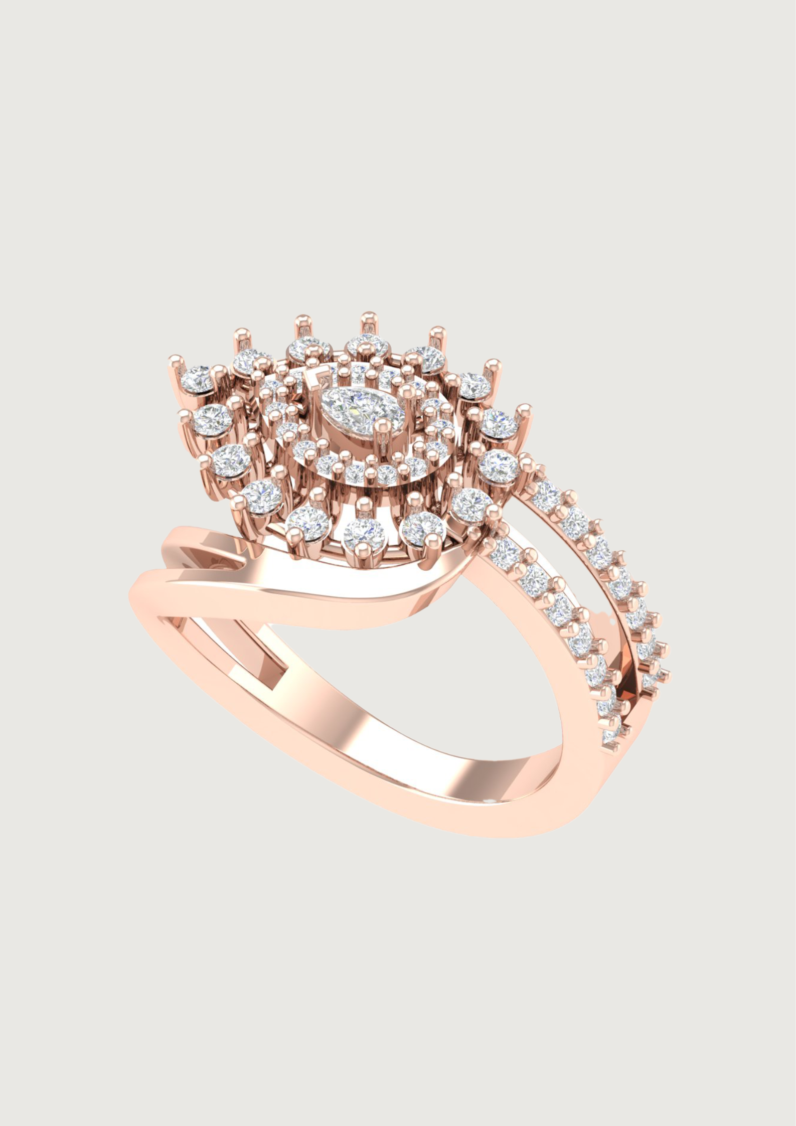 Blush Brilliance – Marquise Halo Rose Gold Ring | DS IMPEX Signature