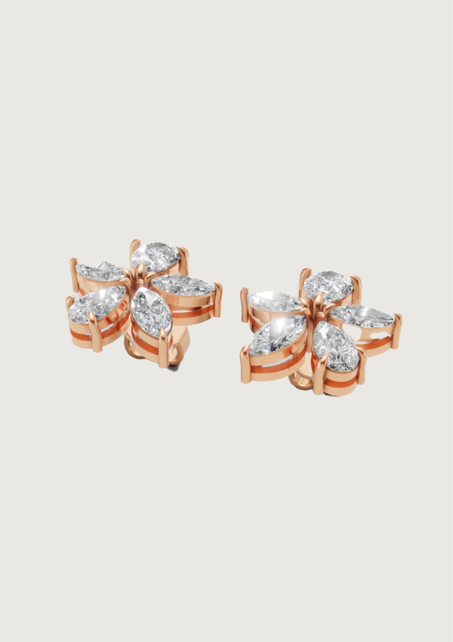 Whisper Bloom – 18K Diamond Cluster Stud Earrings
