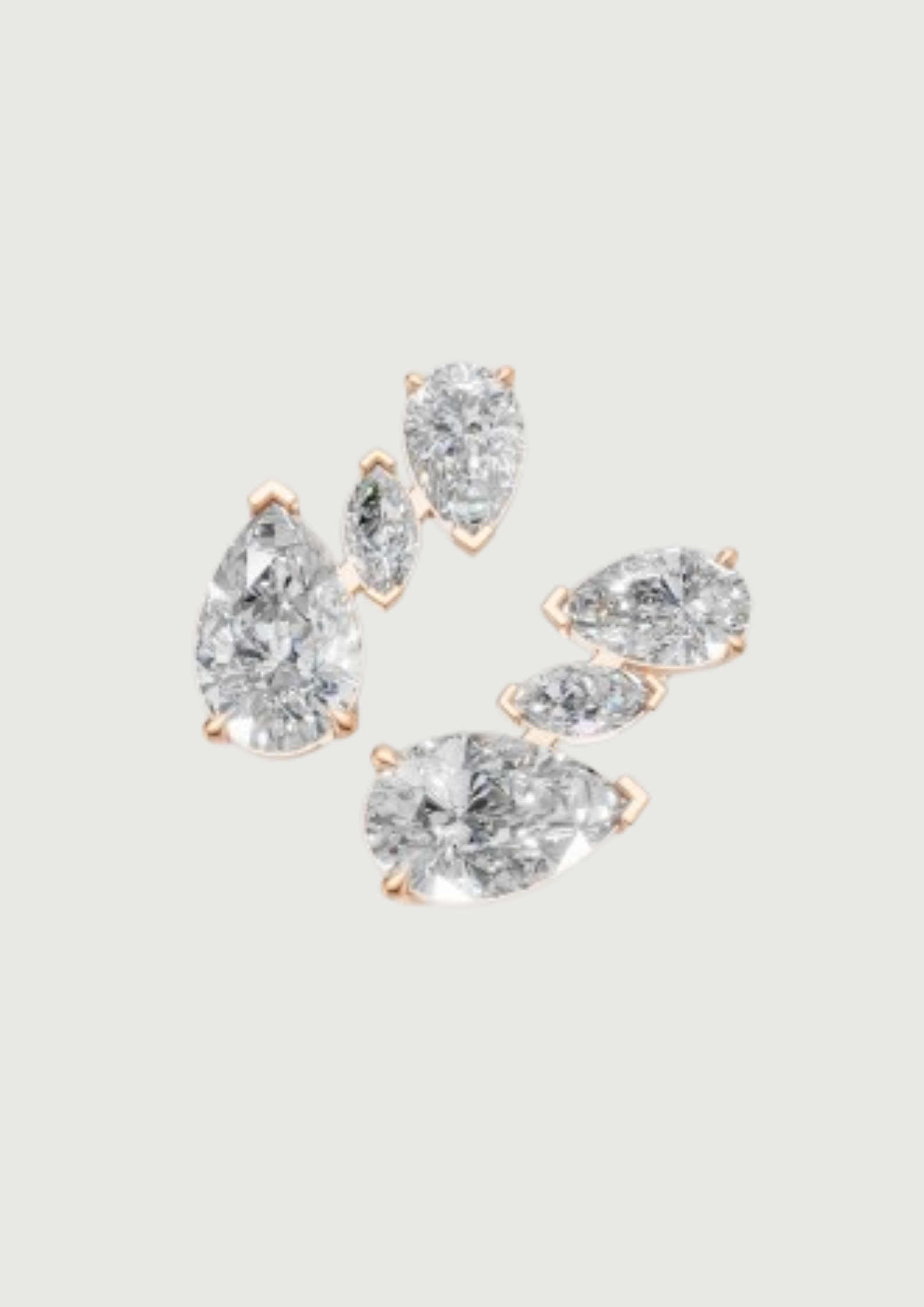 Pear-Cut Cluster Earrings | 18K Gold | DS IMPEX