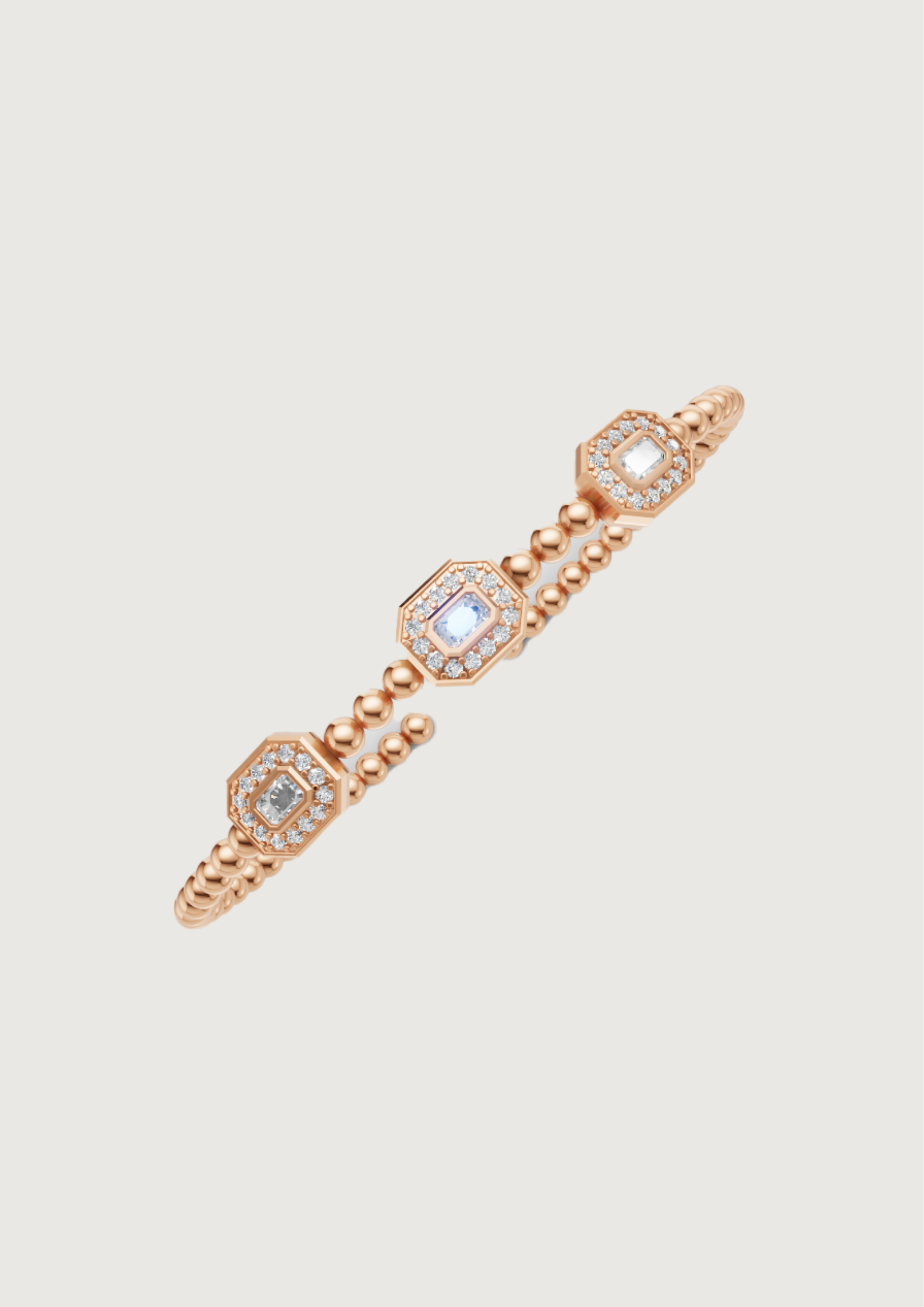 Geometric Luxe Beaded Open Cuff Bracelet – Sleek Everyday Sparkle ✨