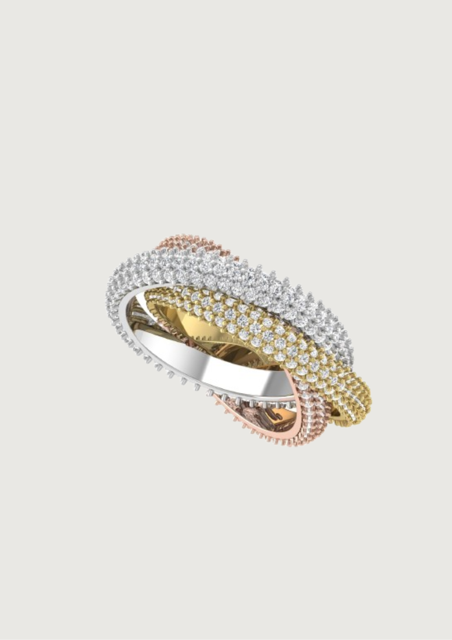 Trinity Sparkle Band – Triple-Tone Harmony in Gold & Brilliance