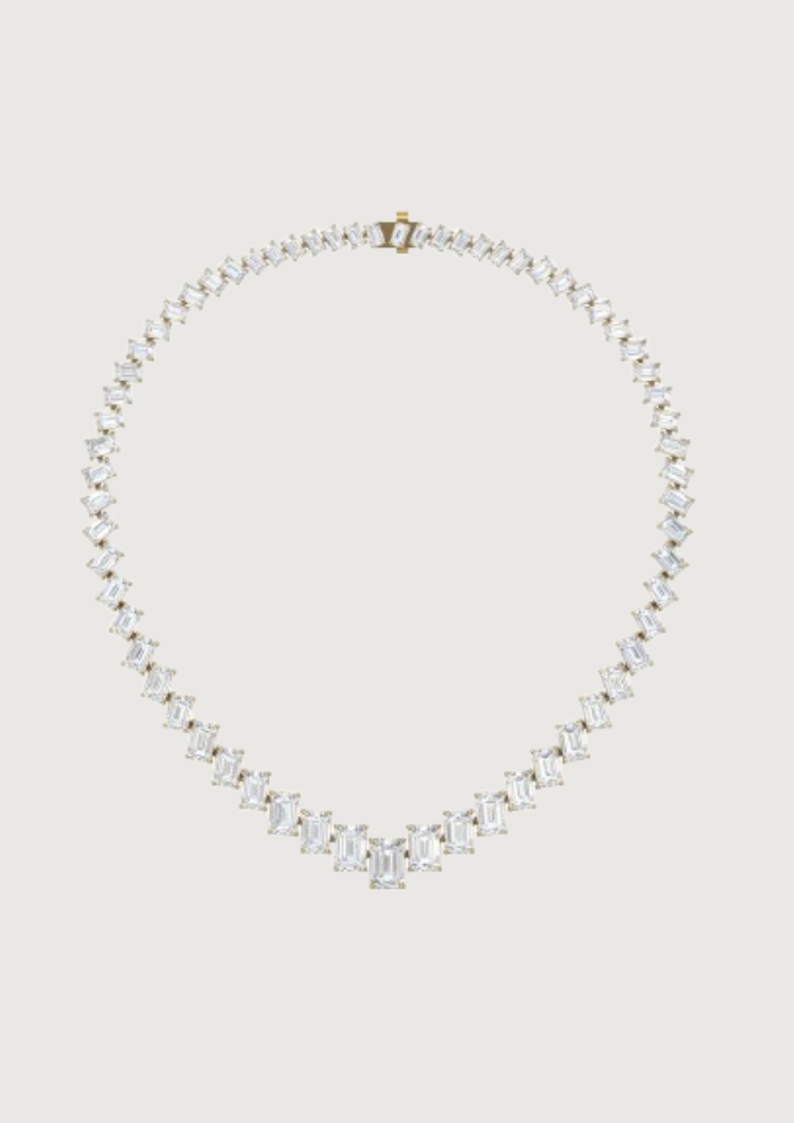 ✨ Regal Radiance – Emerald Cut Diamond Necklace | DS IMPEX