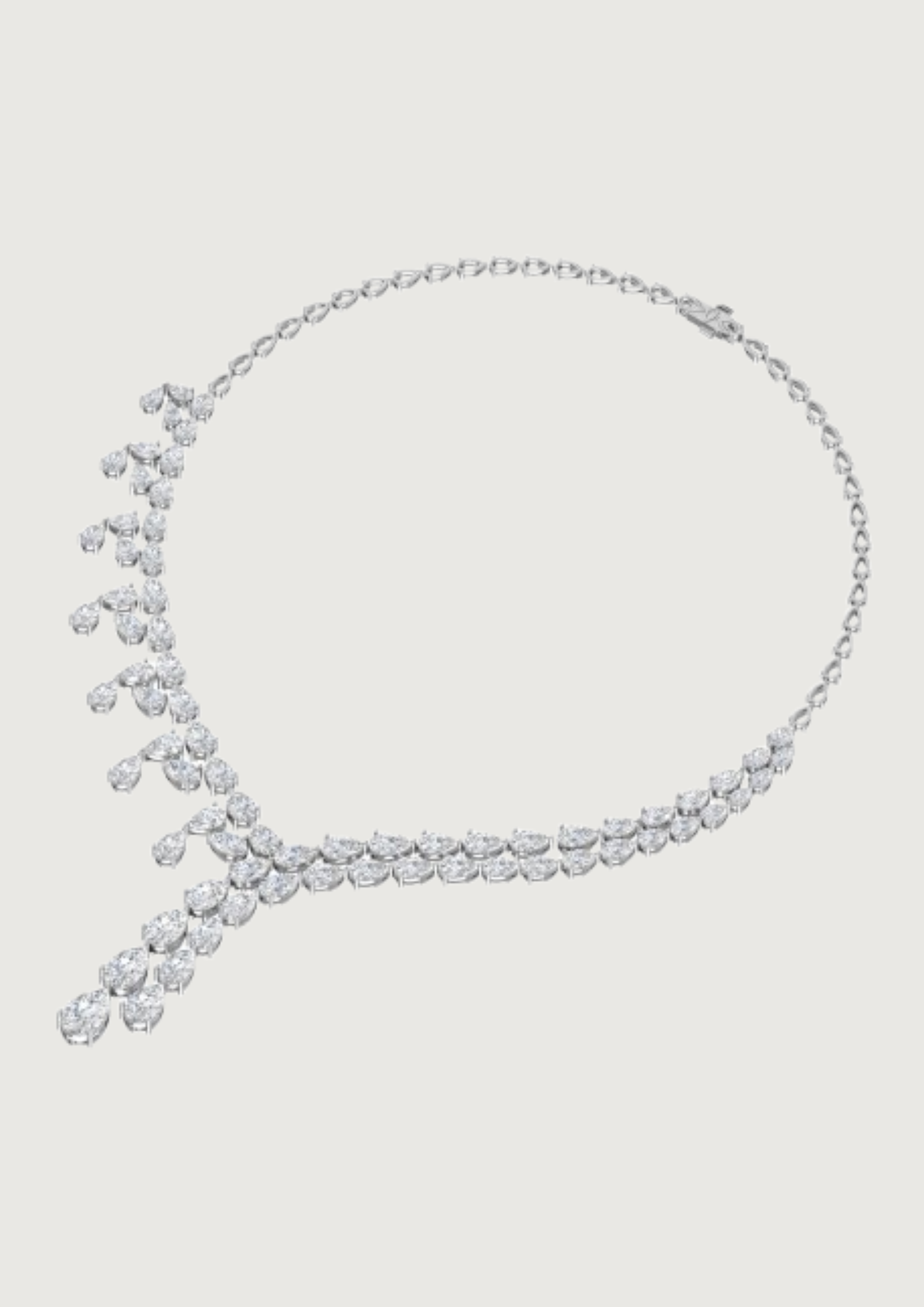✨ Majestic Cascade – Diamond Waterfall Necklace | DS IMPEX