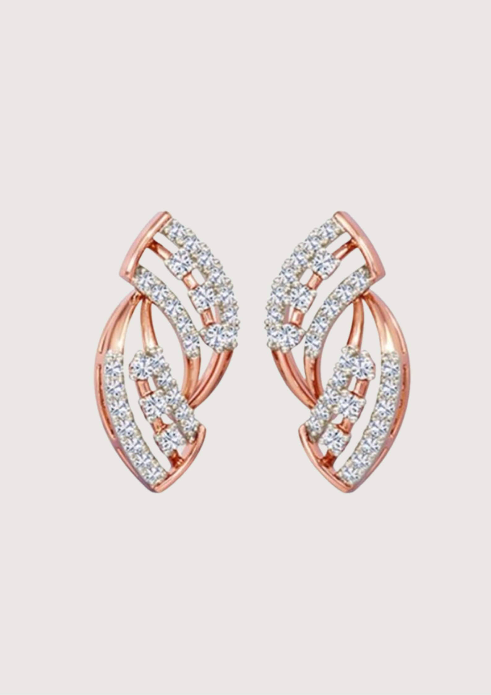 Radiant Bloom Earrings – Rose Gold Sparkle with Diamond Grace