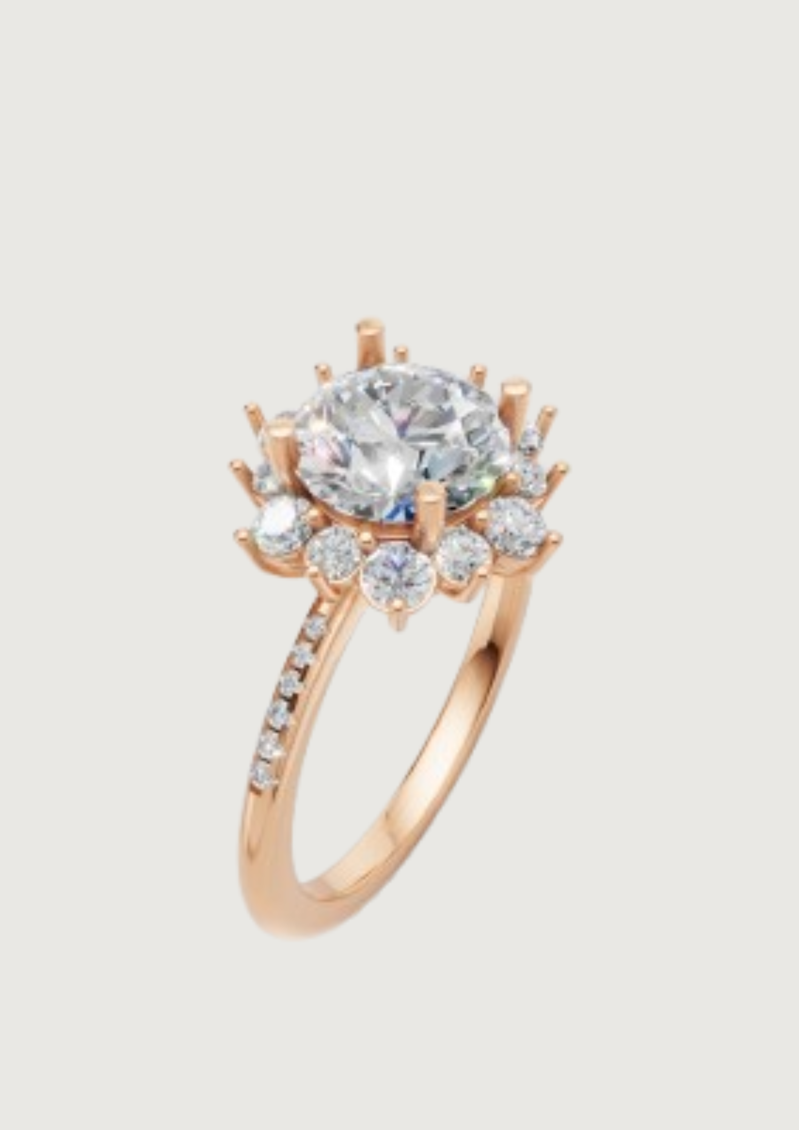 🌟 Blooming Halo – Round Brilliant Diamond Ring | DS IMPEX Fine Jewelry