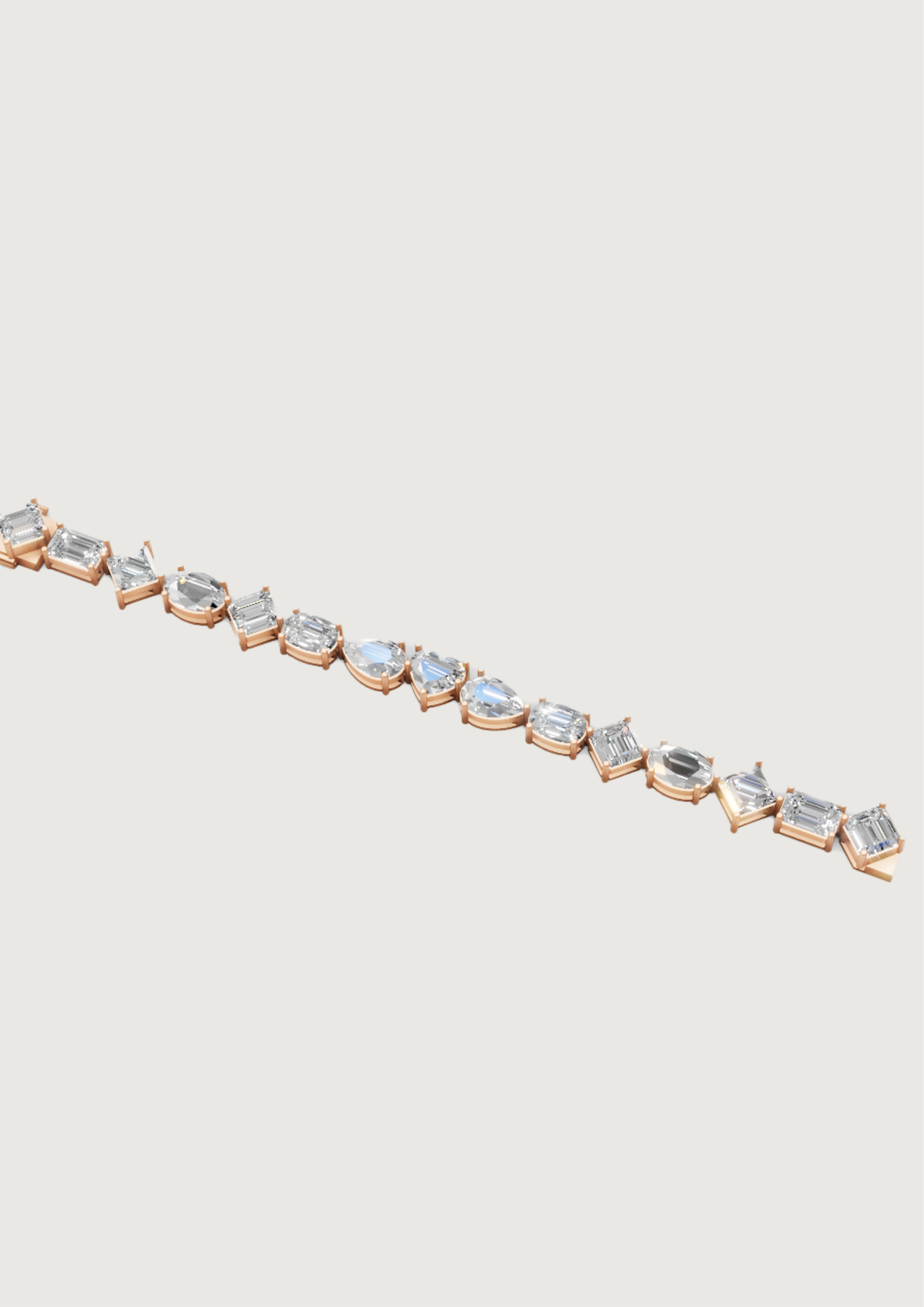 Symphony of Cuts Diamond Bracelet – Rose Gold Radiance in Every Facet