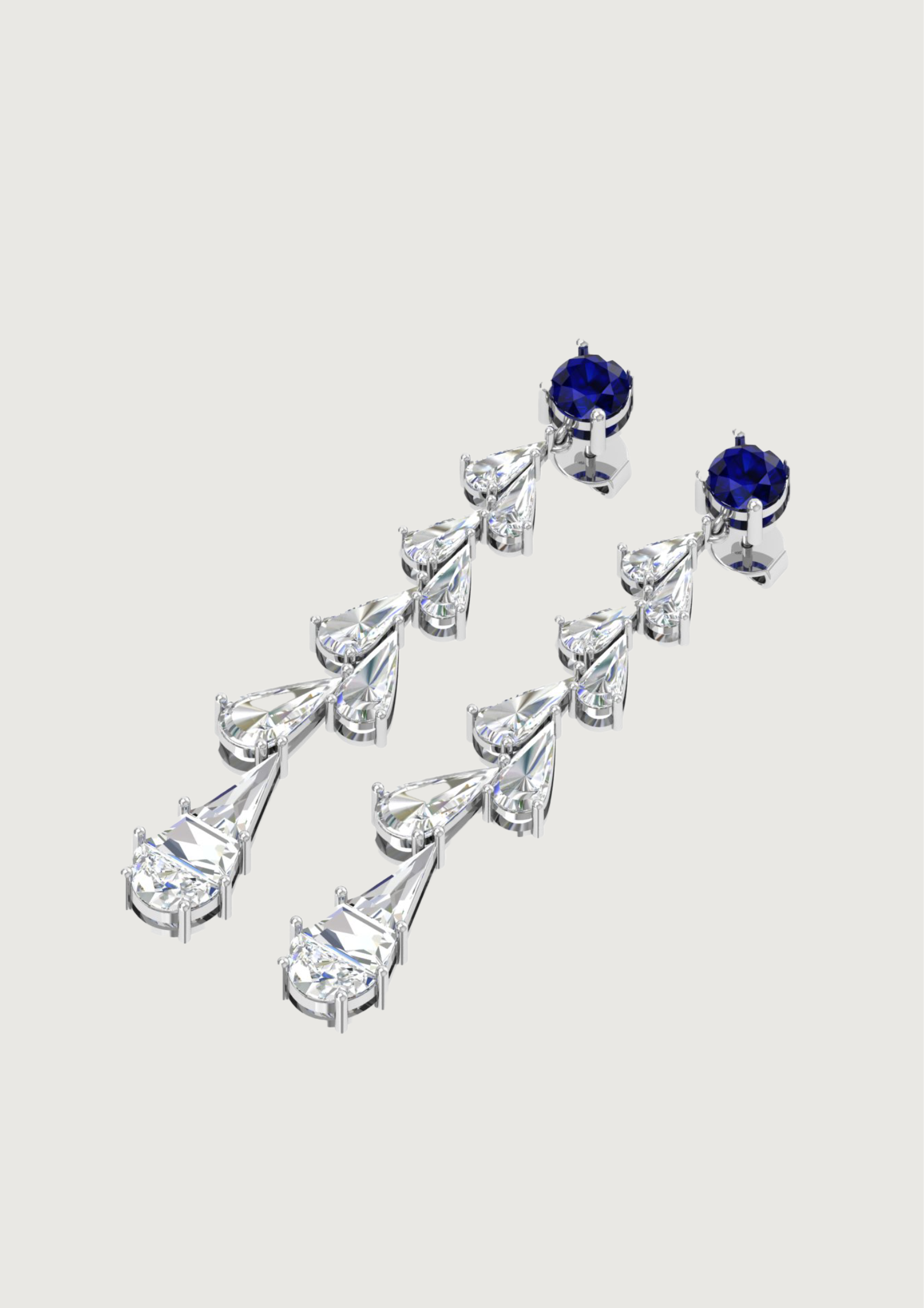 Celestial Cascade – Sapphire & Diamond Drop Earrings | DS IMPEX Luxe Edition