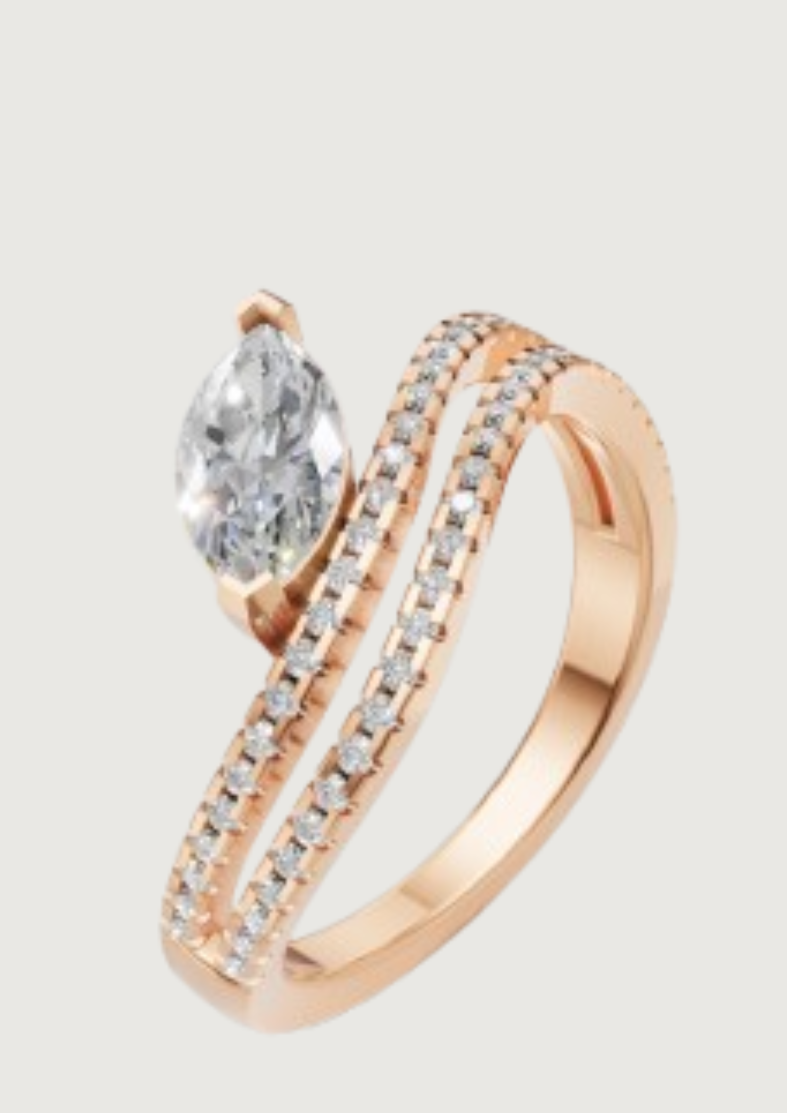 🌸 Marquise Bypass Diamond Ring | 2.50g 14K Rose Gold | DS IMPEX Signature