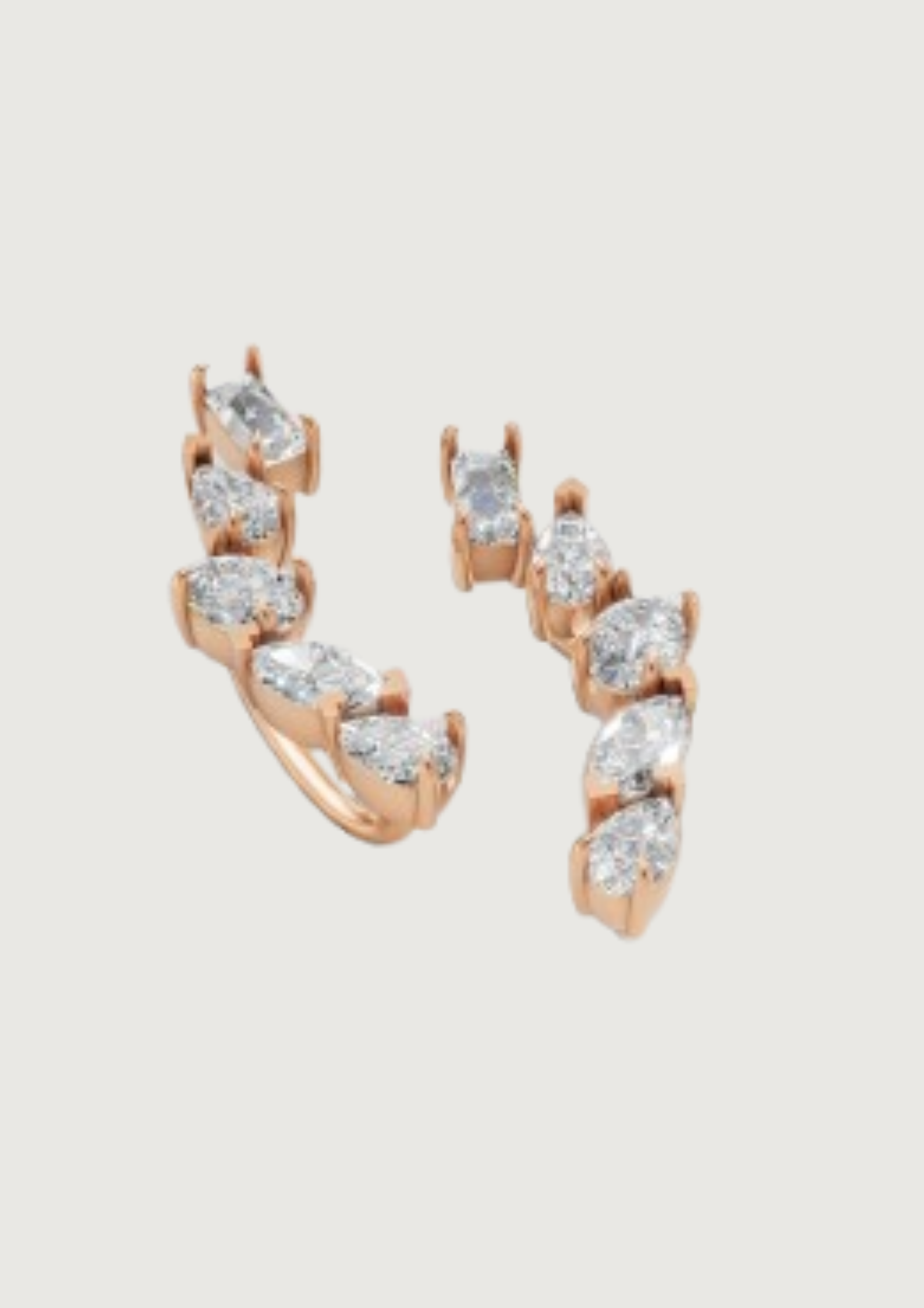 Marquise & Pear Diamond Ear Climbers | 14K Gold | DS IMPEX