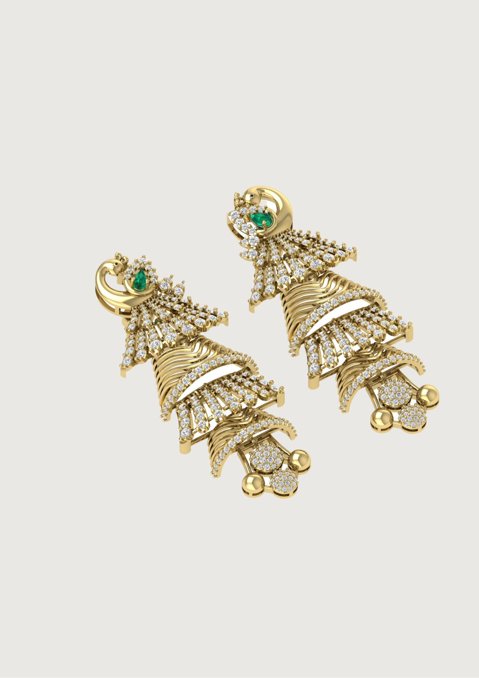 Regal Cascade Jhumka Earrings – A Golden Symphony of Grace & Glamour