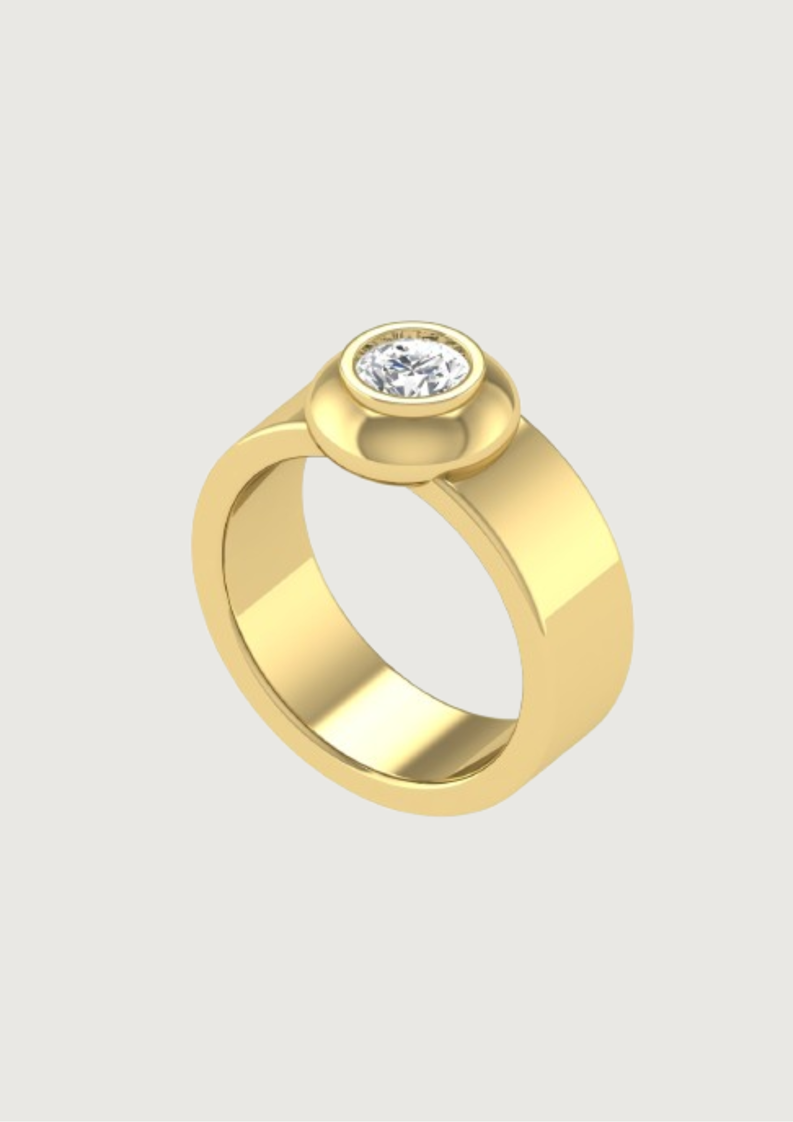 Golden Orbit Bezel-Set Ring – Sleek Radiance Collection