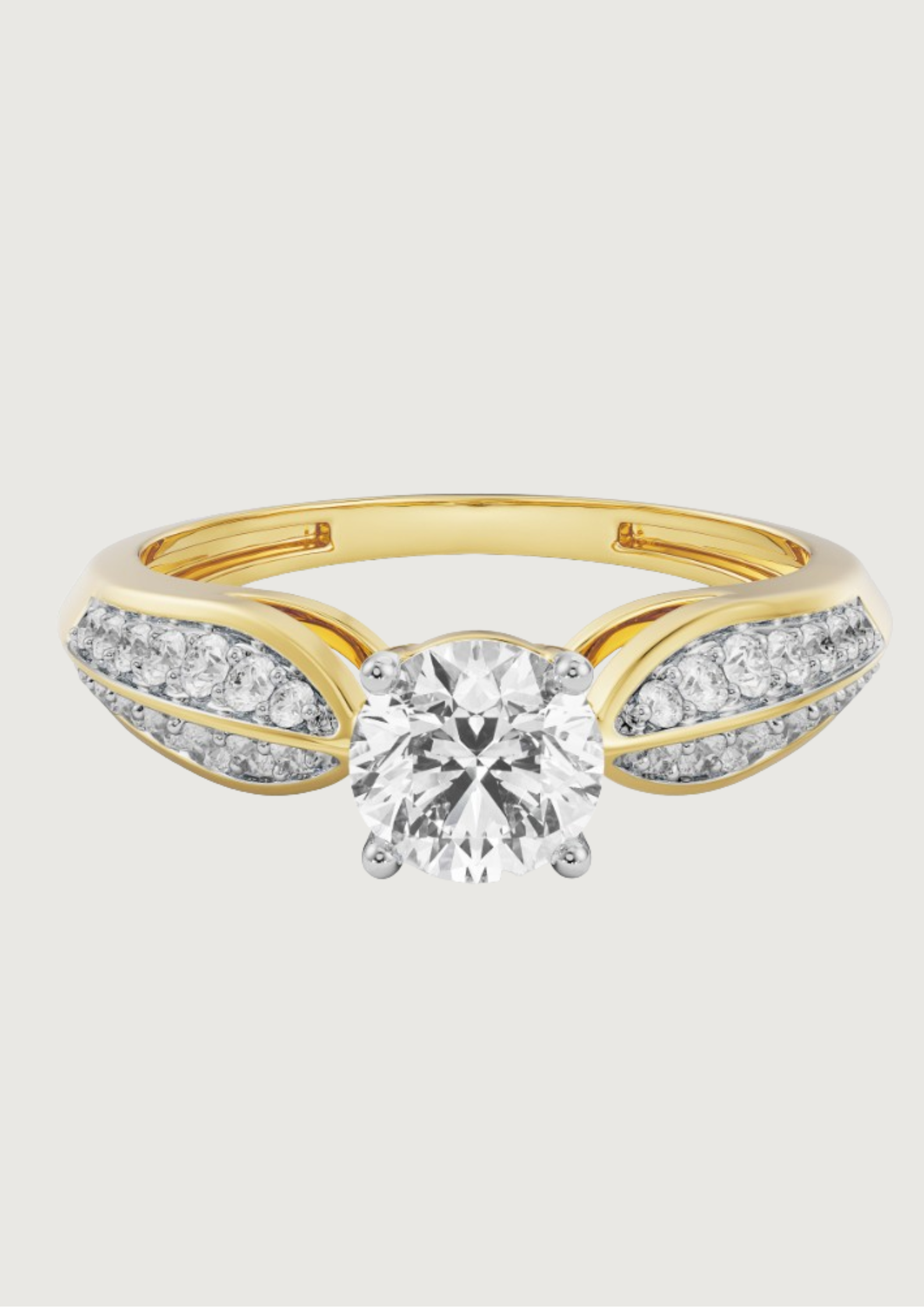 Golden Bloom Split Shank Ring – Radiant Classic Elegance
