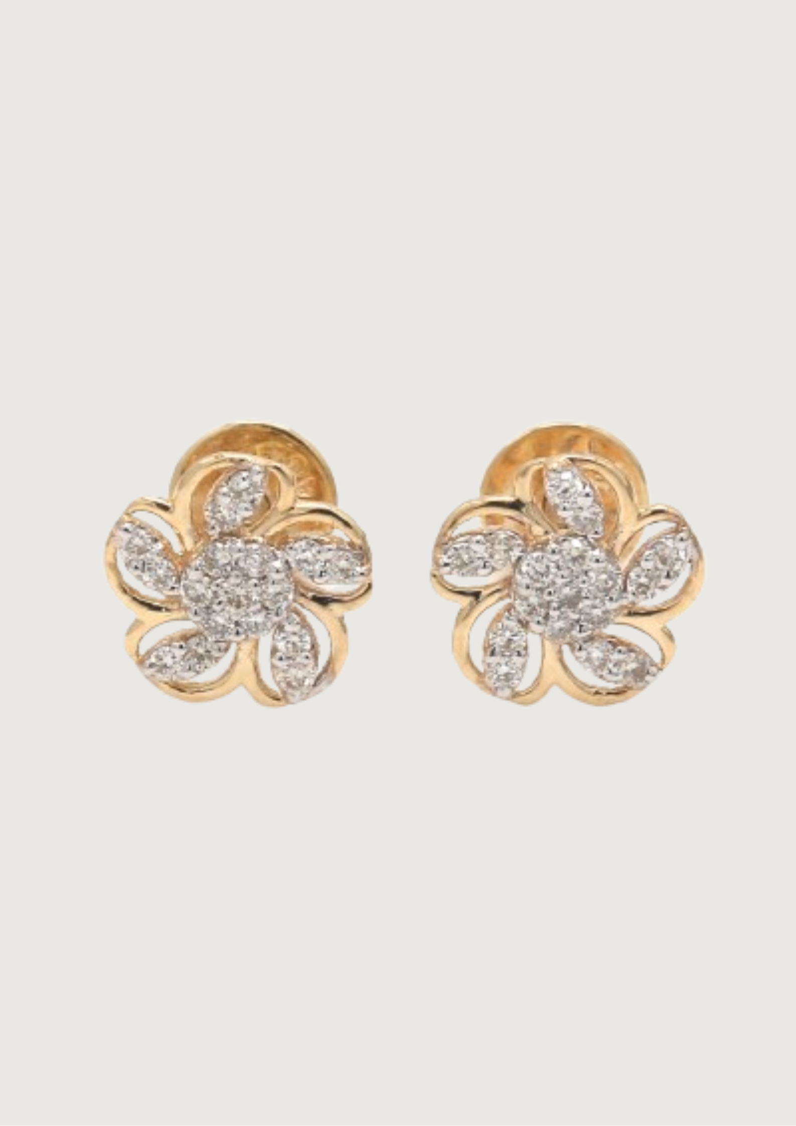 Petal Bloom Diamond Studs – Classic Floral Elegance