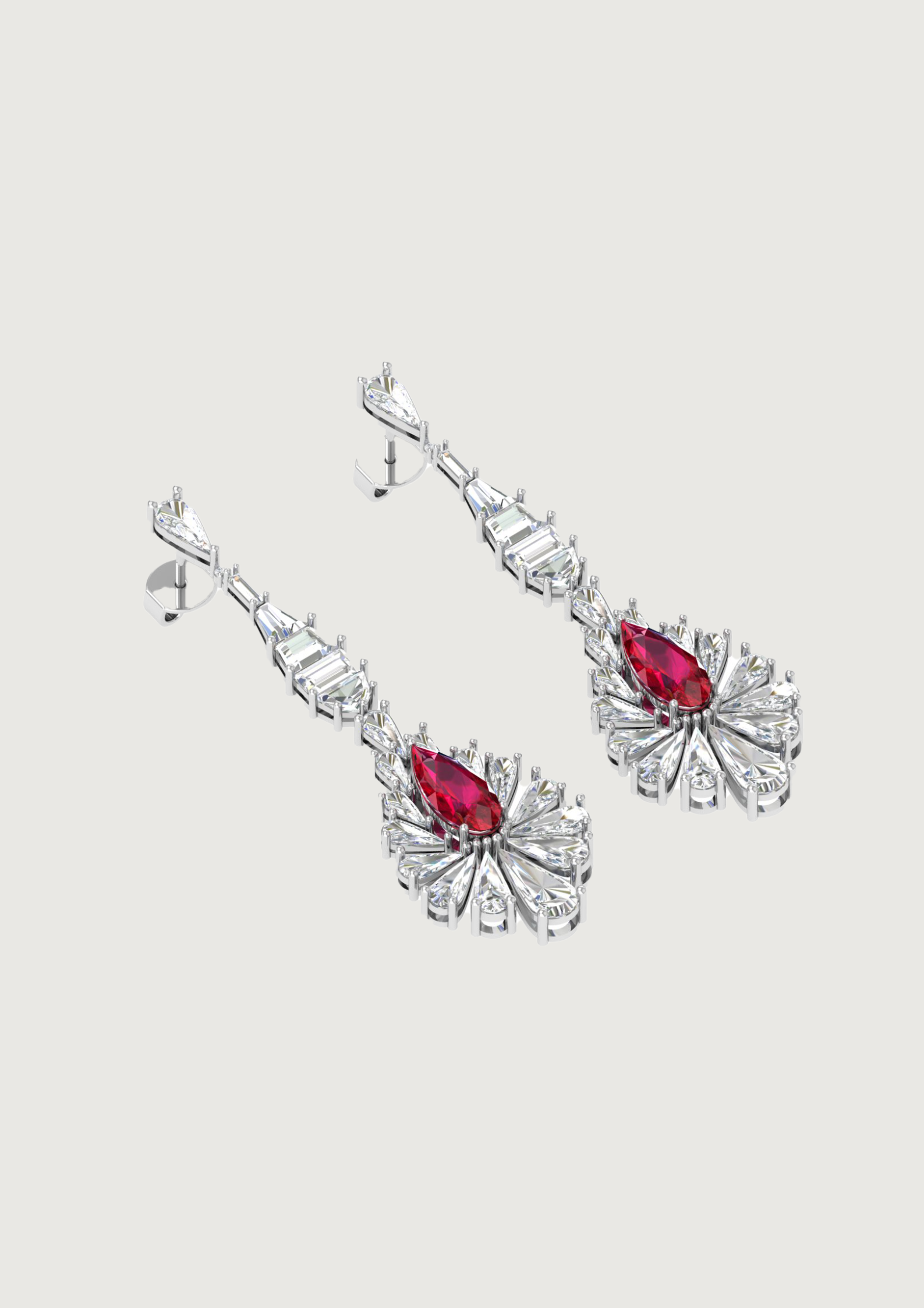 Regal Radiance Ruby Drop Earrings – Luxury Teardrop Sparkle Elegance