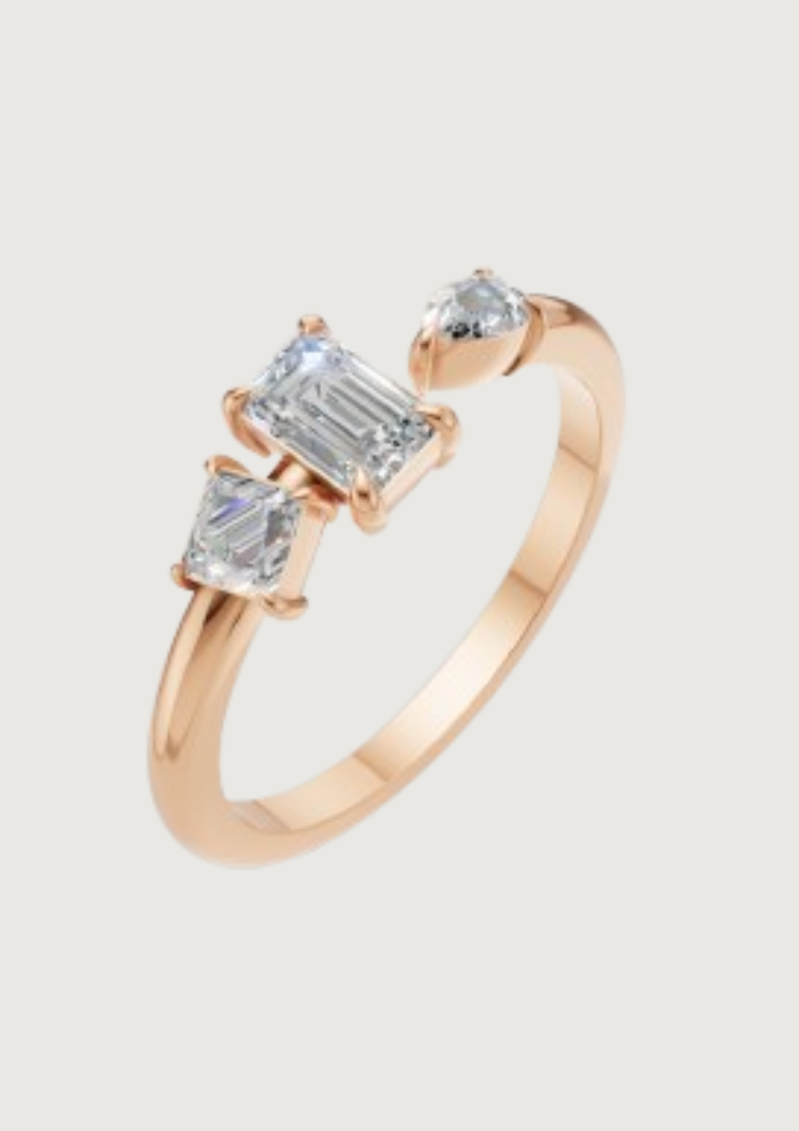 ✨ Trinity Spark – Emerald-Cut Three Stone Diamond Ring | DS IMPEX Signature