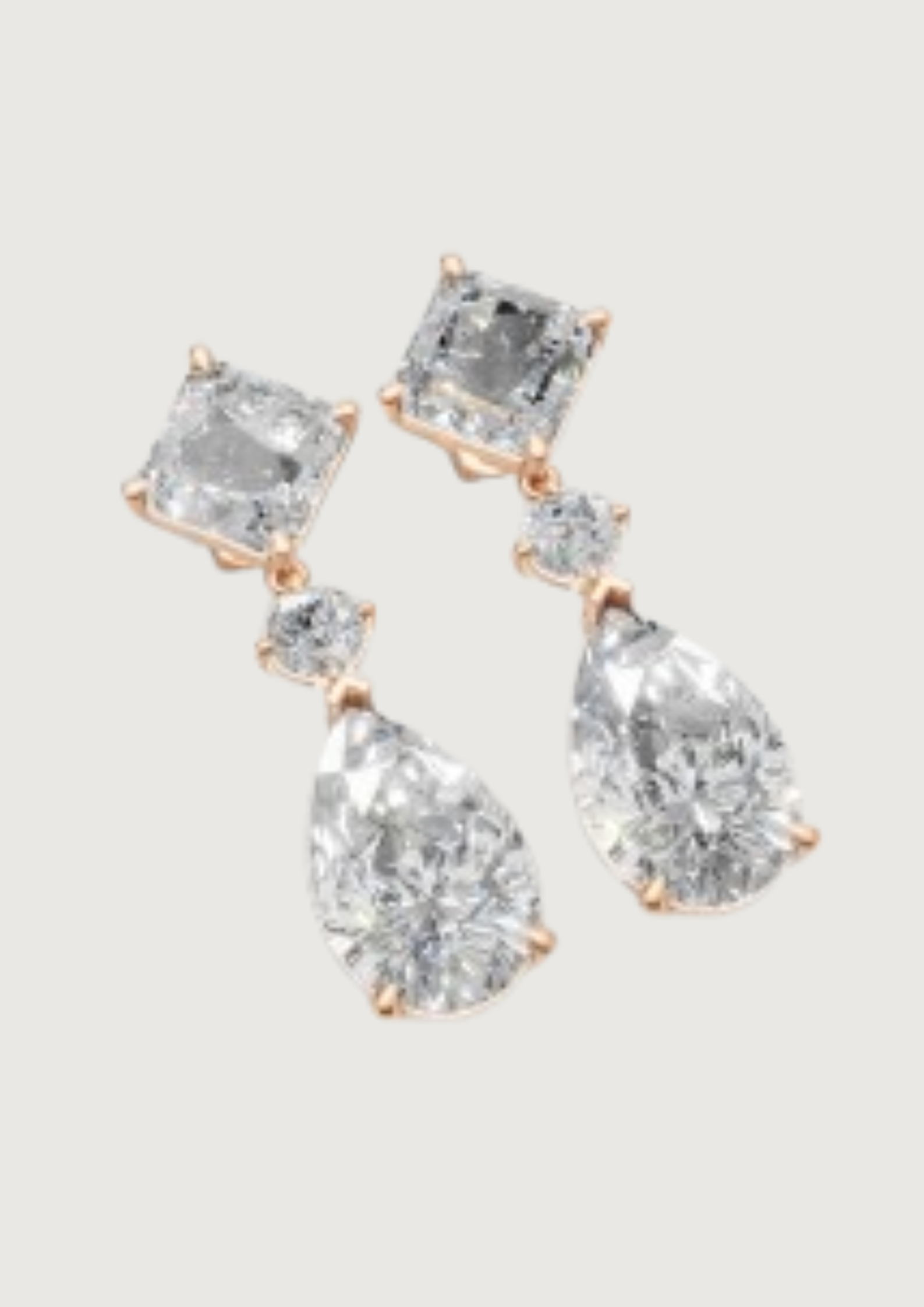 Trio-Cut Drop Earrings | 18K Gold | DS IMPEX