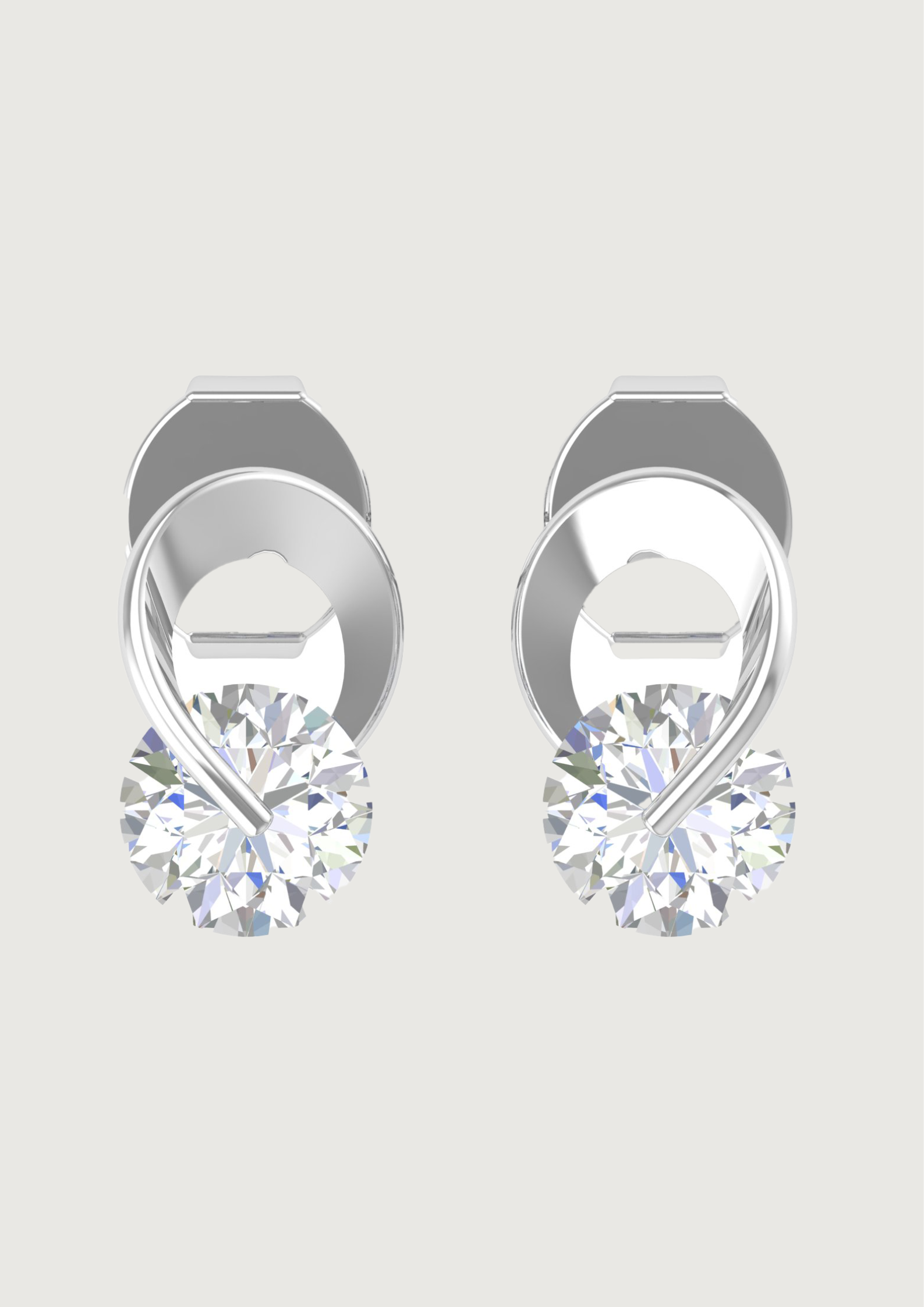 Elegant Infinity Twist Diamond Stud Earrings – Classic Minimalist Sparkle 💎