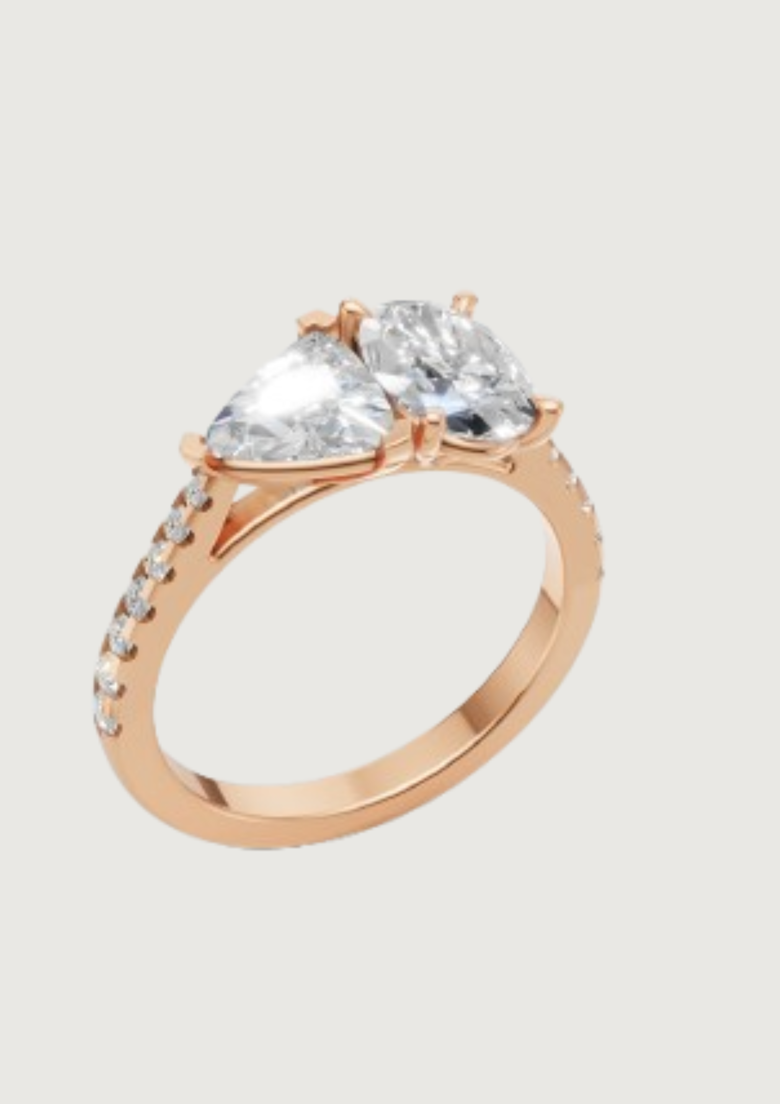 ✨ Double-Solitaire Heart Ring | 14K Gold | DS IMPEX