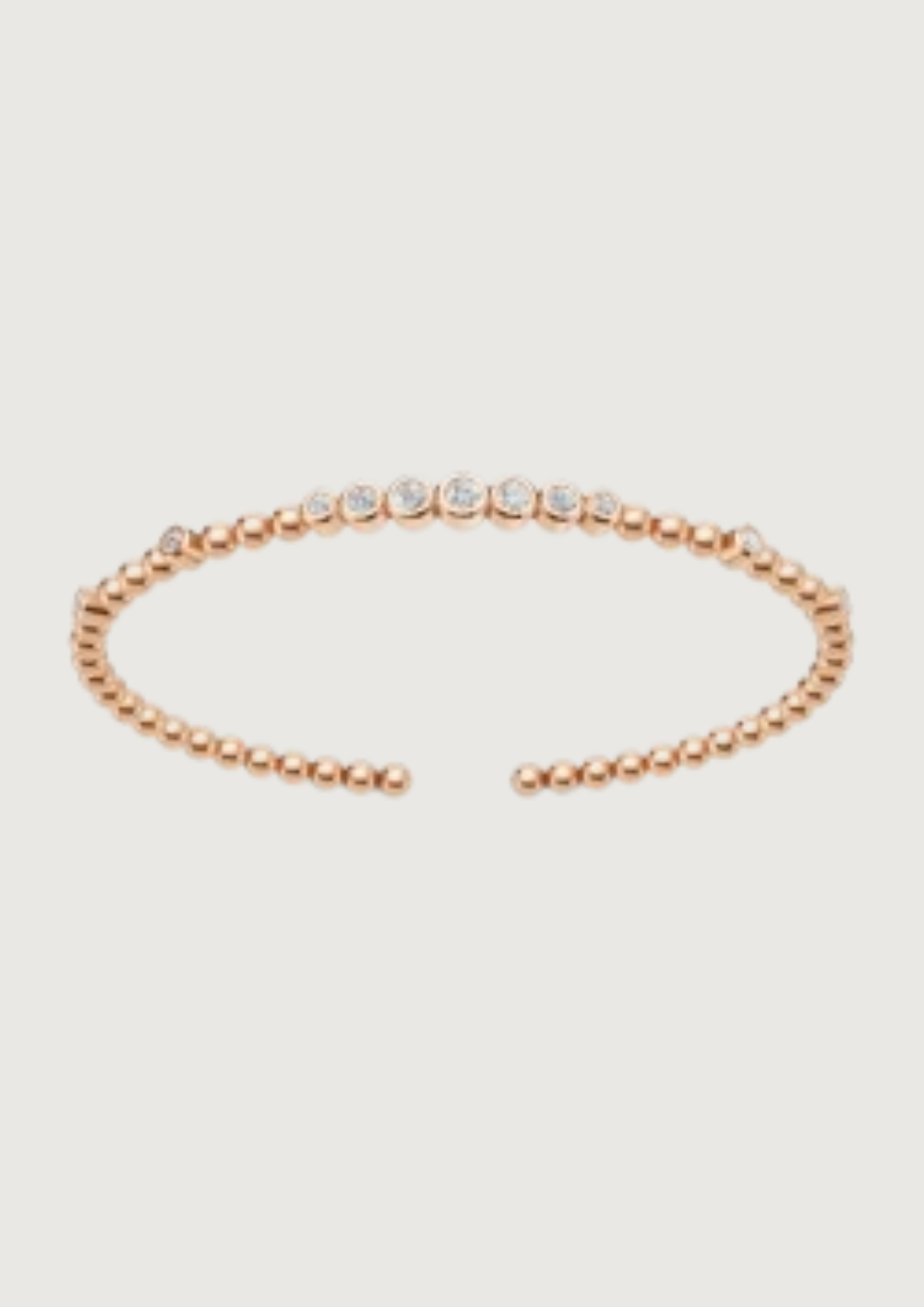 Diamond Beaded Open Bangle | 18K Gold | DS IMPEX