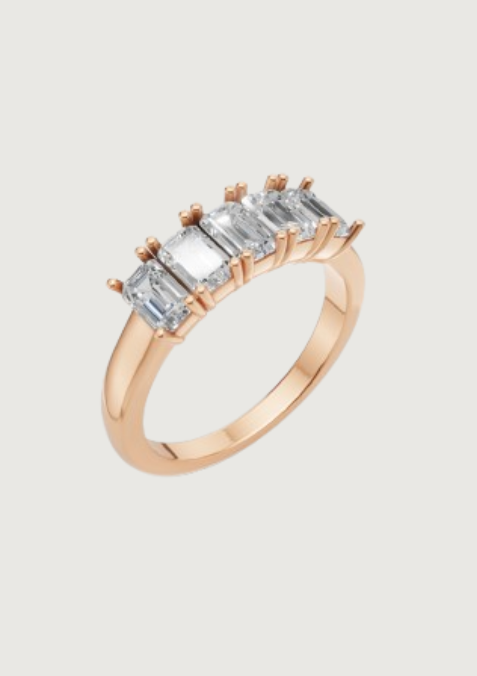 ✨ Emerald-Cut Diamond Band Ring | 18K Gold | DS IMPEX