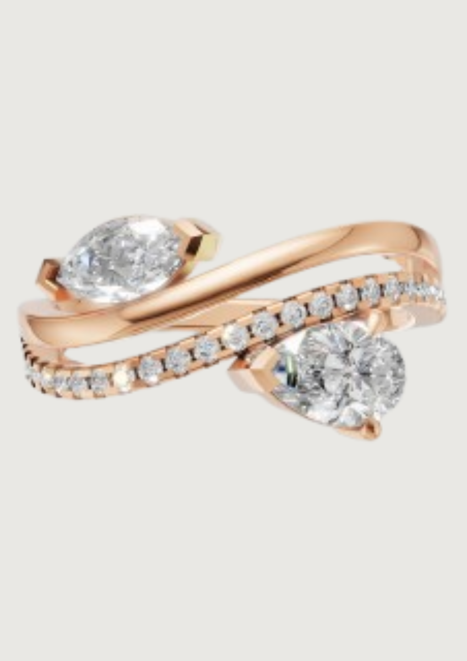 💎 Eternal Embrace – Marquise & Round Bypass Diamond Ring | DS IMPEX Signature