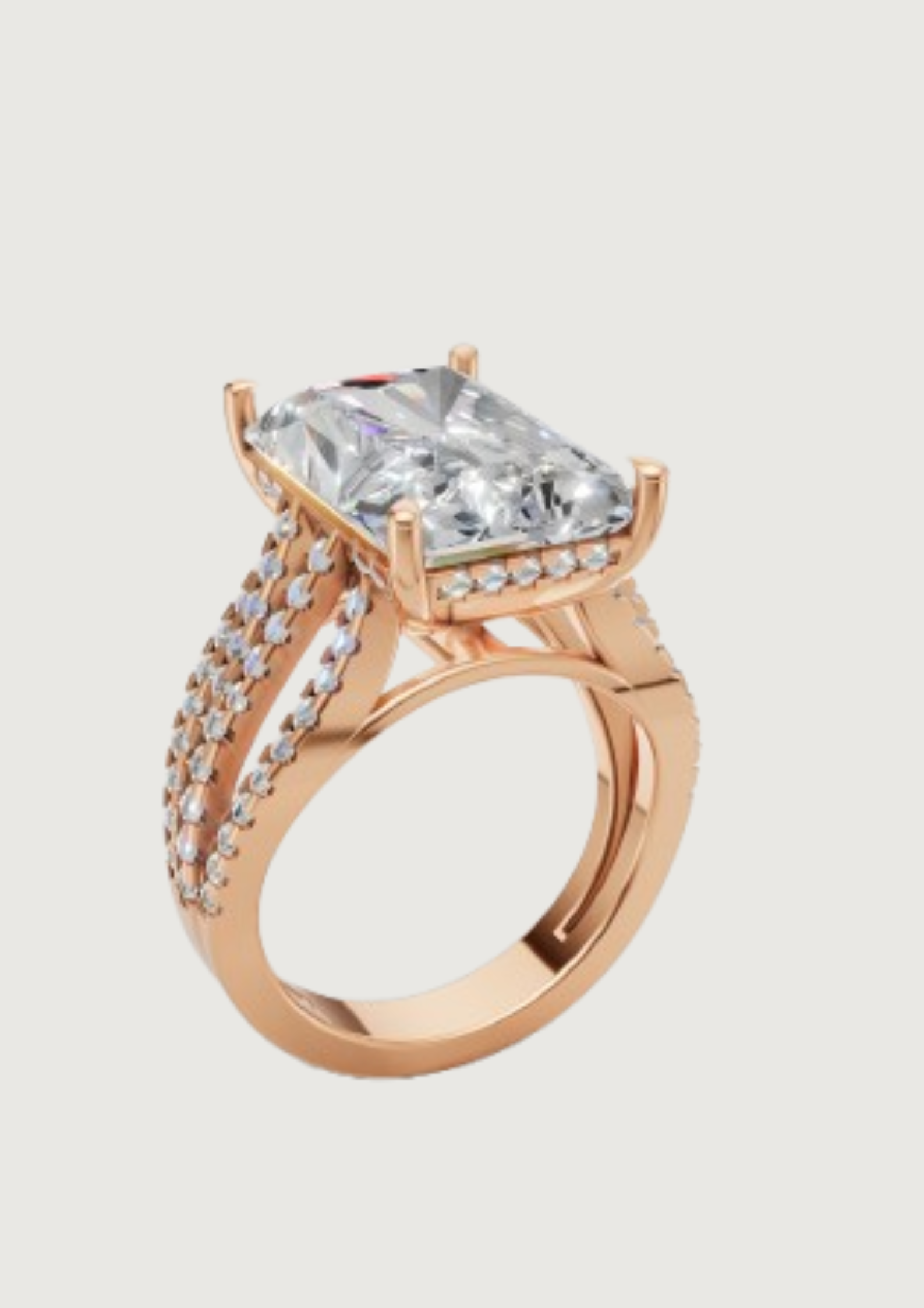 💍 Regal Brilliance – Emerald-Cut Solitaire Diamond Ring | DS IMPEX Signature