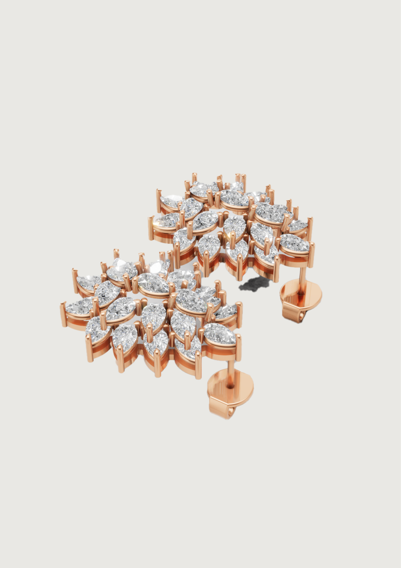 Elysian Bloom – Marquise & Pear Cut Diamond Earrings