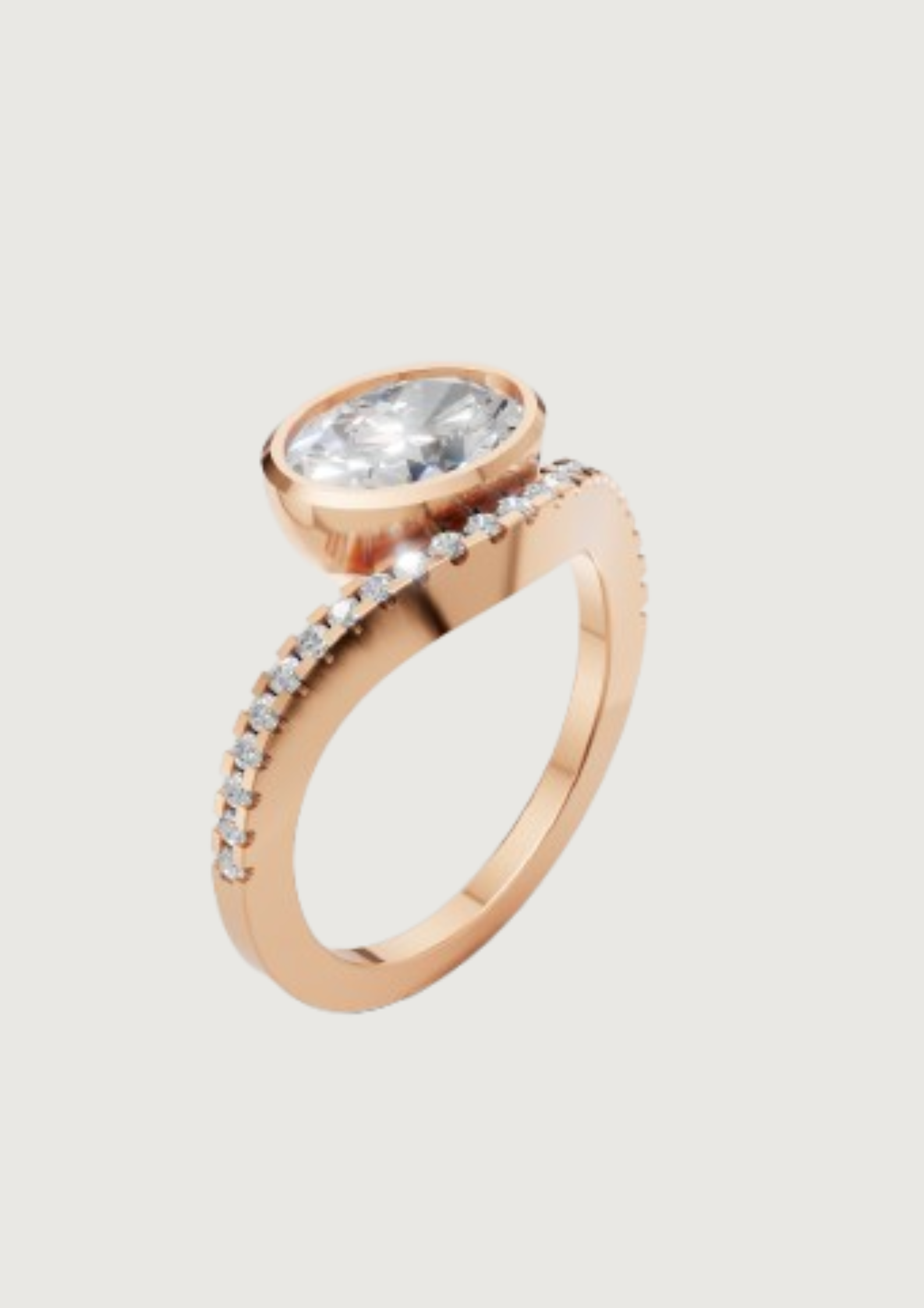 ✨ Bezel Elegance – Solitaire Diamond Ring with Accent Stones | DS IMPEX