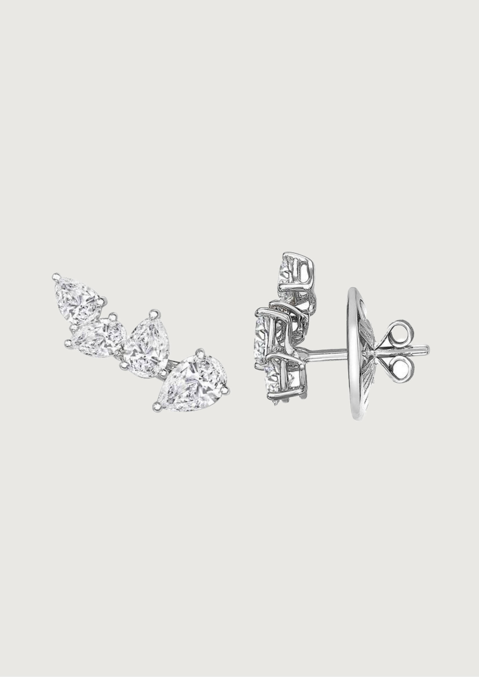 IceLeaf Pear Climber Studs – Sleek Elegance in Motion