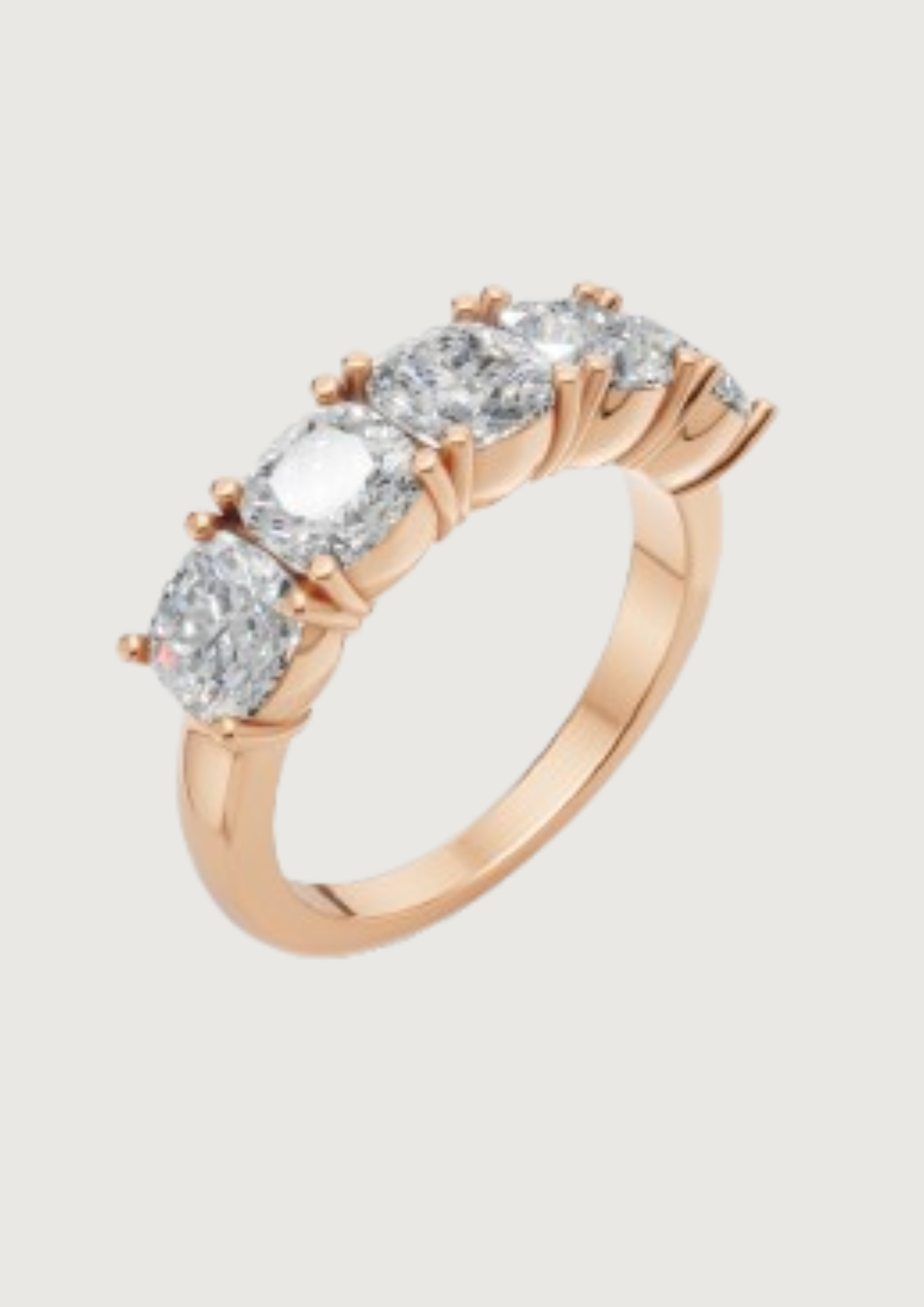 ✨ Cushion-Cut Diamond Band Ring | 18K Gold | DS IMPEX