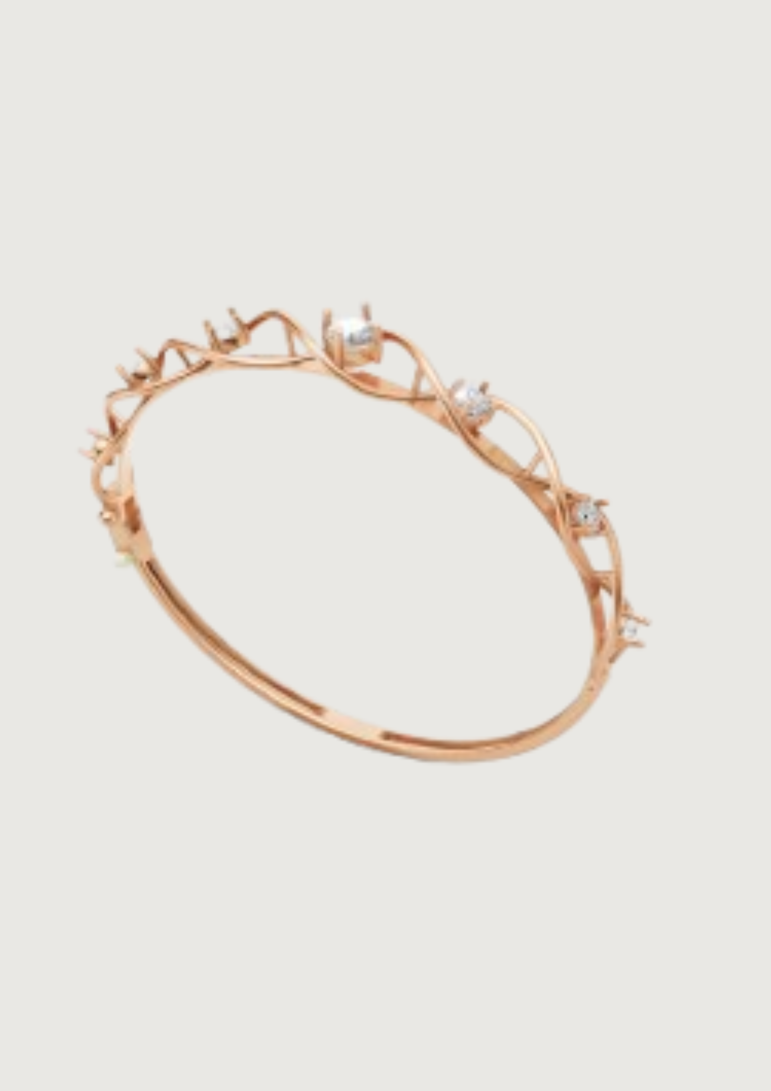 Twisted Vine Diamond Bangle | 14K Gold | DS IMPEX