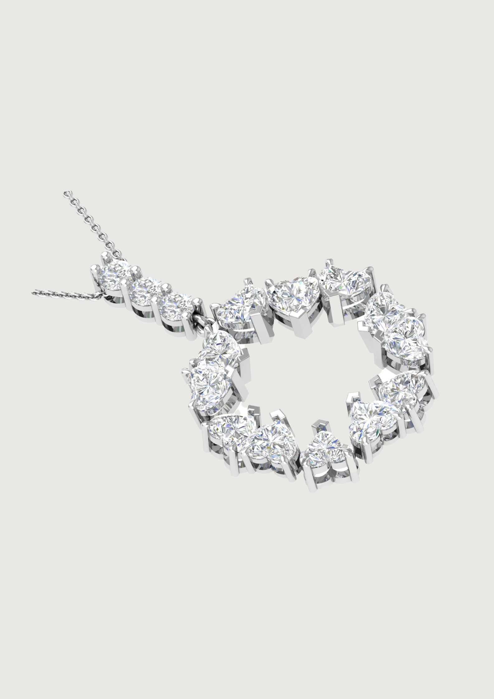 Eternal Embrace – 14K Gold Heart Halo Diamond Pendant | DS IMPEX