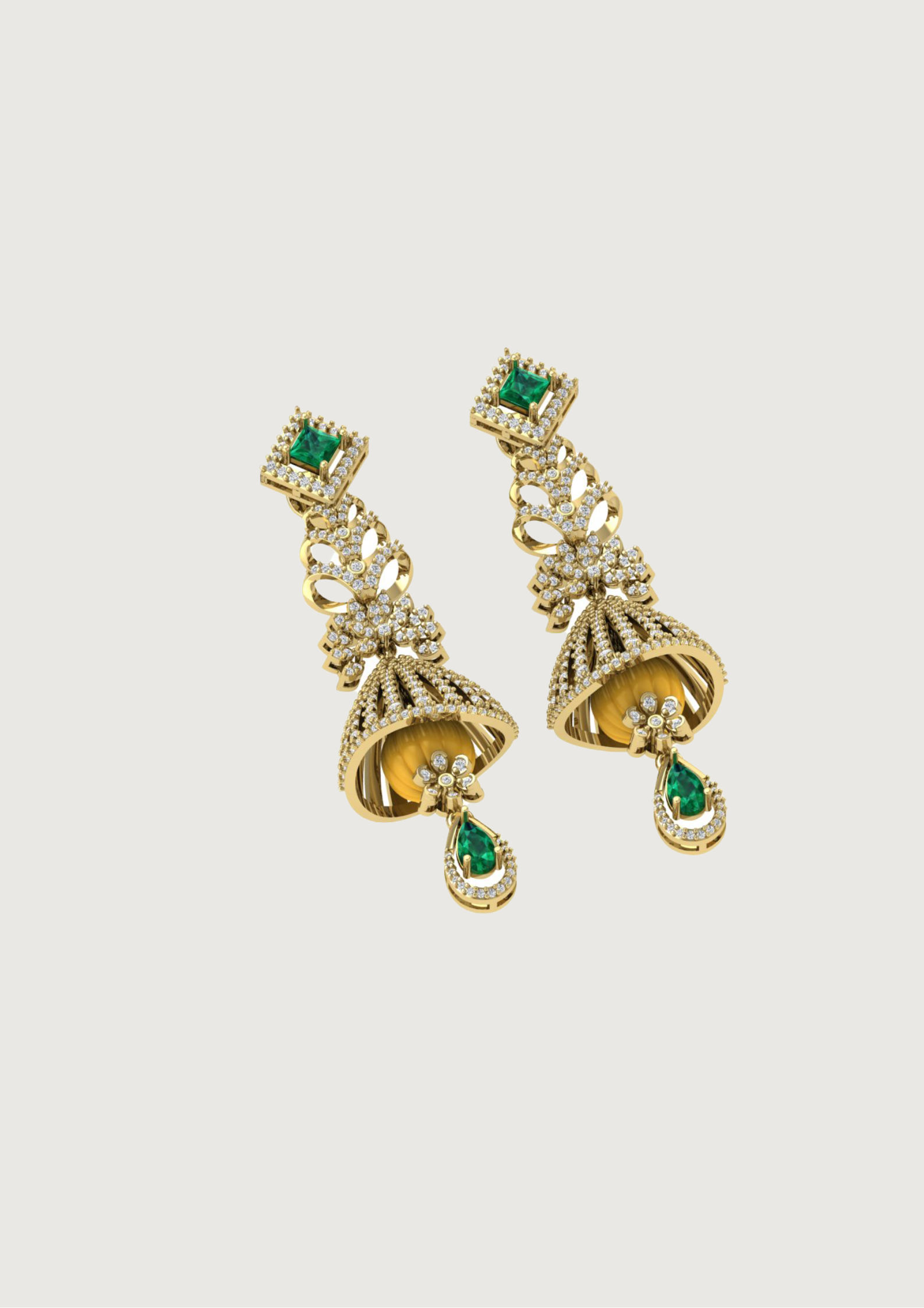 Royal Emerald Jhumka Earrings – A Symphony of Tradition & Elegance