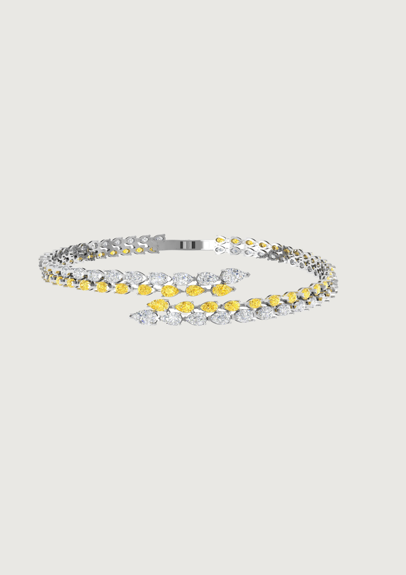 Golden Cascade – 14K Gold Pear Drop Diamond Necklace | DS IMPEX