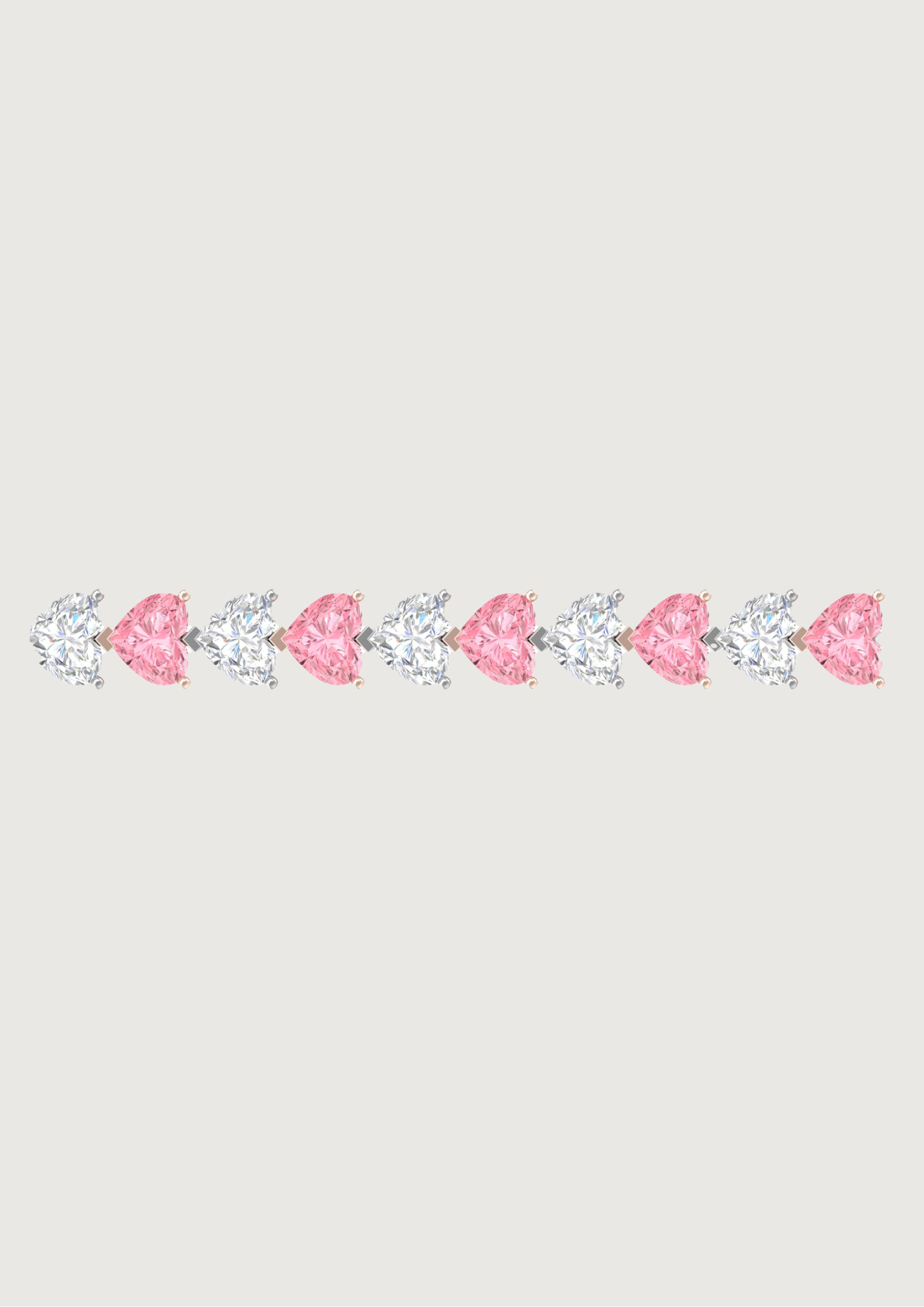 Rosé Radiance Duo-Tone Tennis Bracelet – Pink & White Sparkle in 14KT Elegance