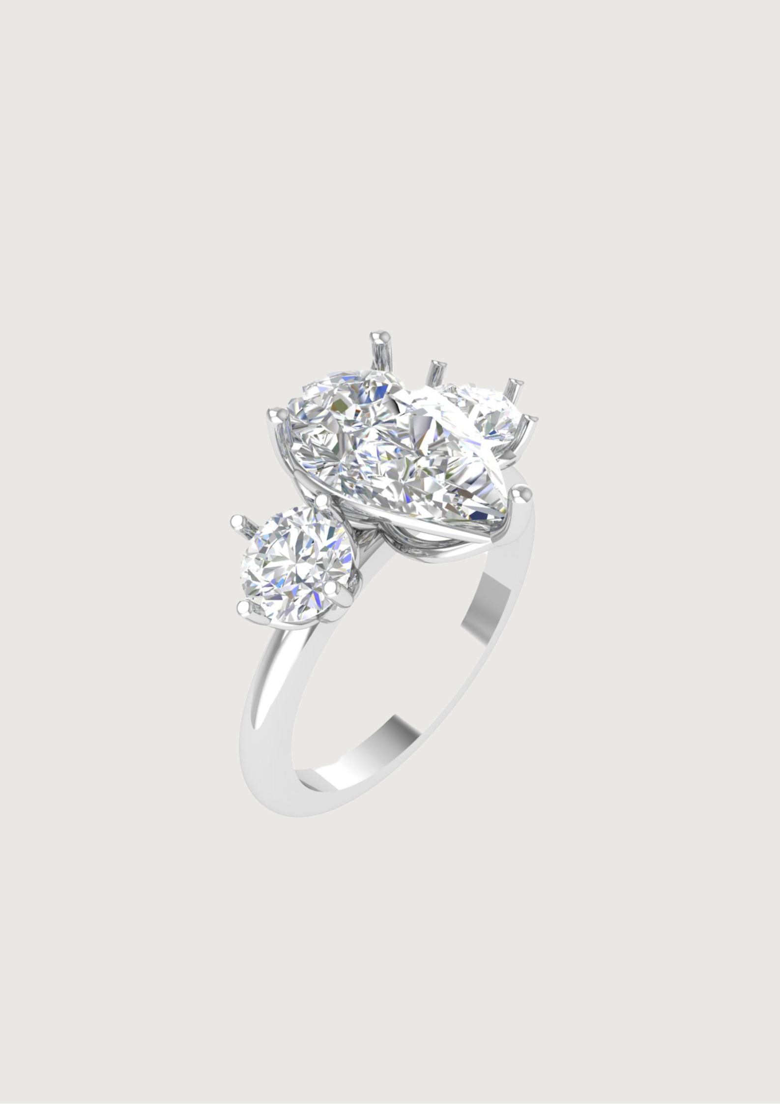 Marquise Muse Trio Ring – Contemporary Elegance in 14KT White Gold