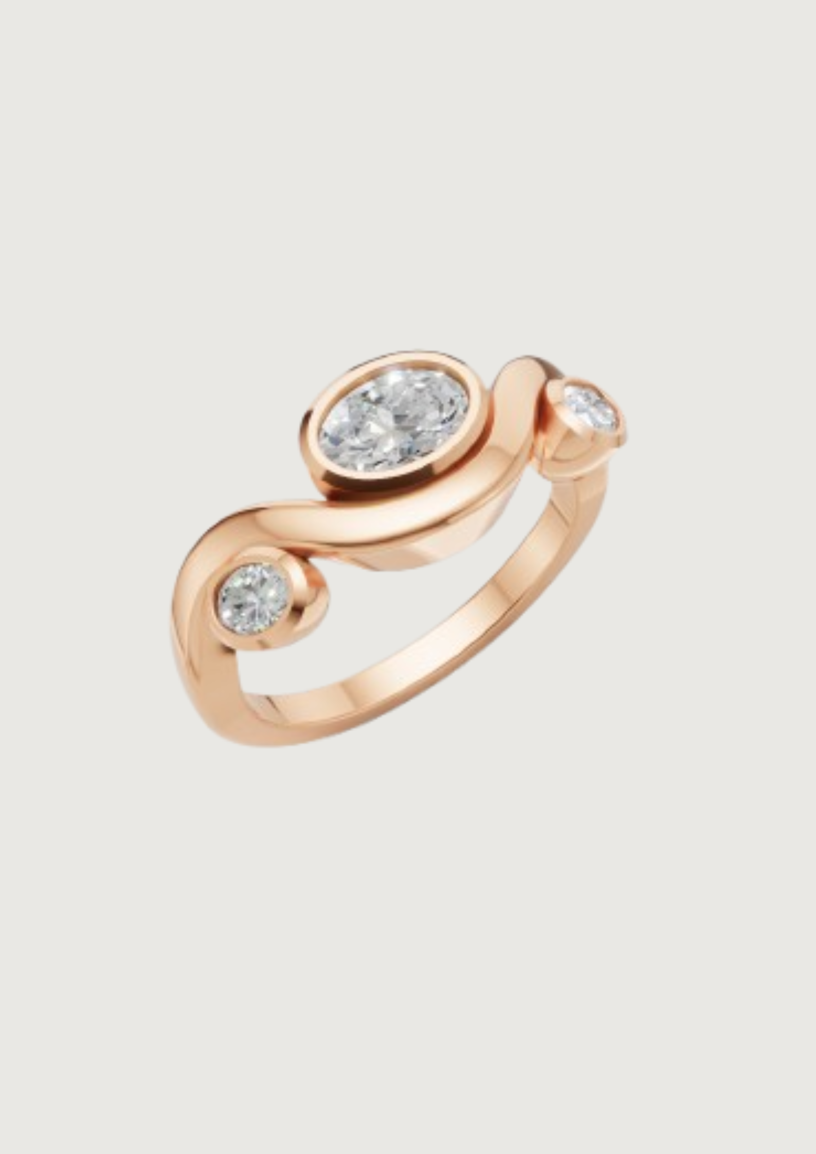 ✨ Swirl Bezel Diamond Ring – Artistic 18K Gold Design | DS IMPEX