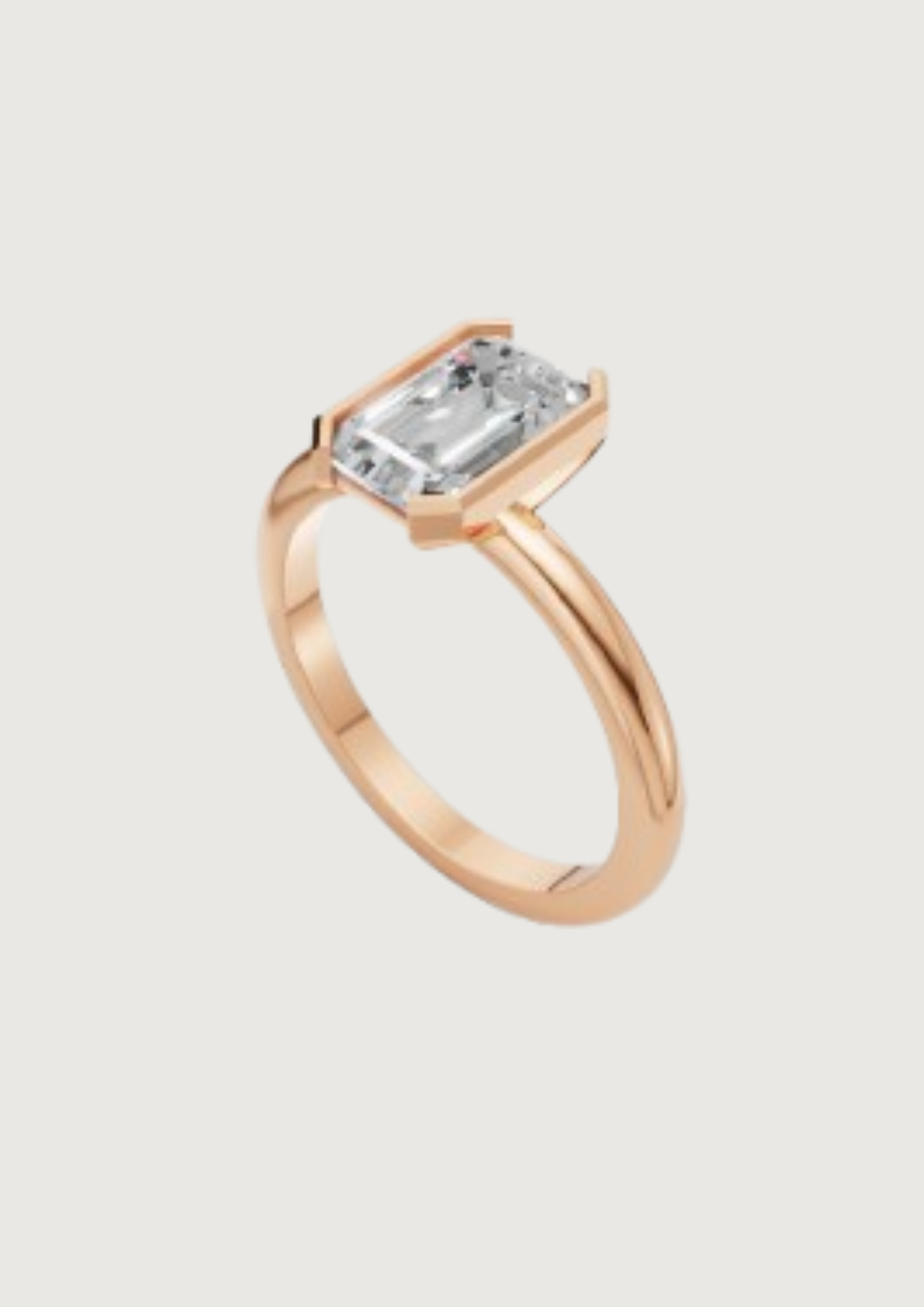 ✨ Emerald-Cut Solitaire Ring | 18K Gold | DS IMPEX