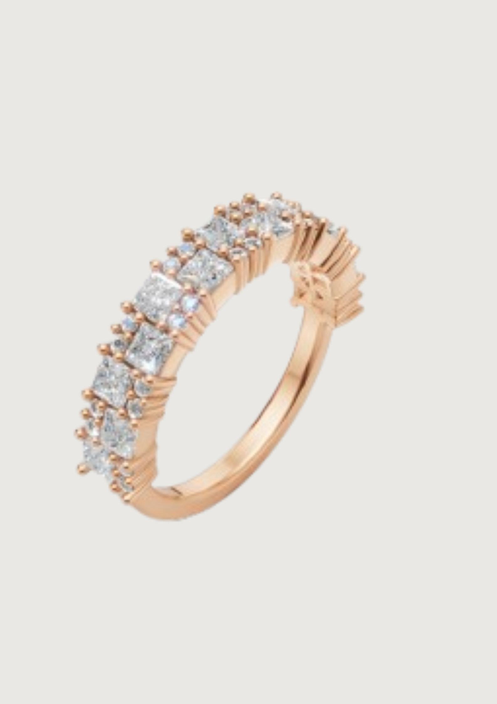 ✨ Princess-Cut Diamond Band Ring – Elegant 14K Gold | DS IMPEX