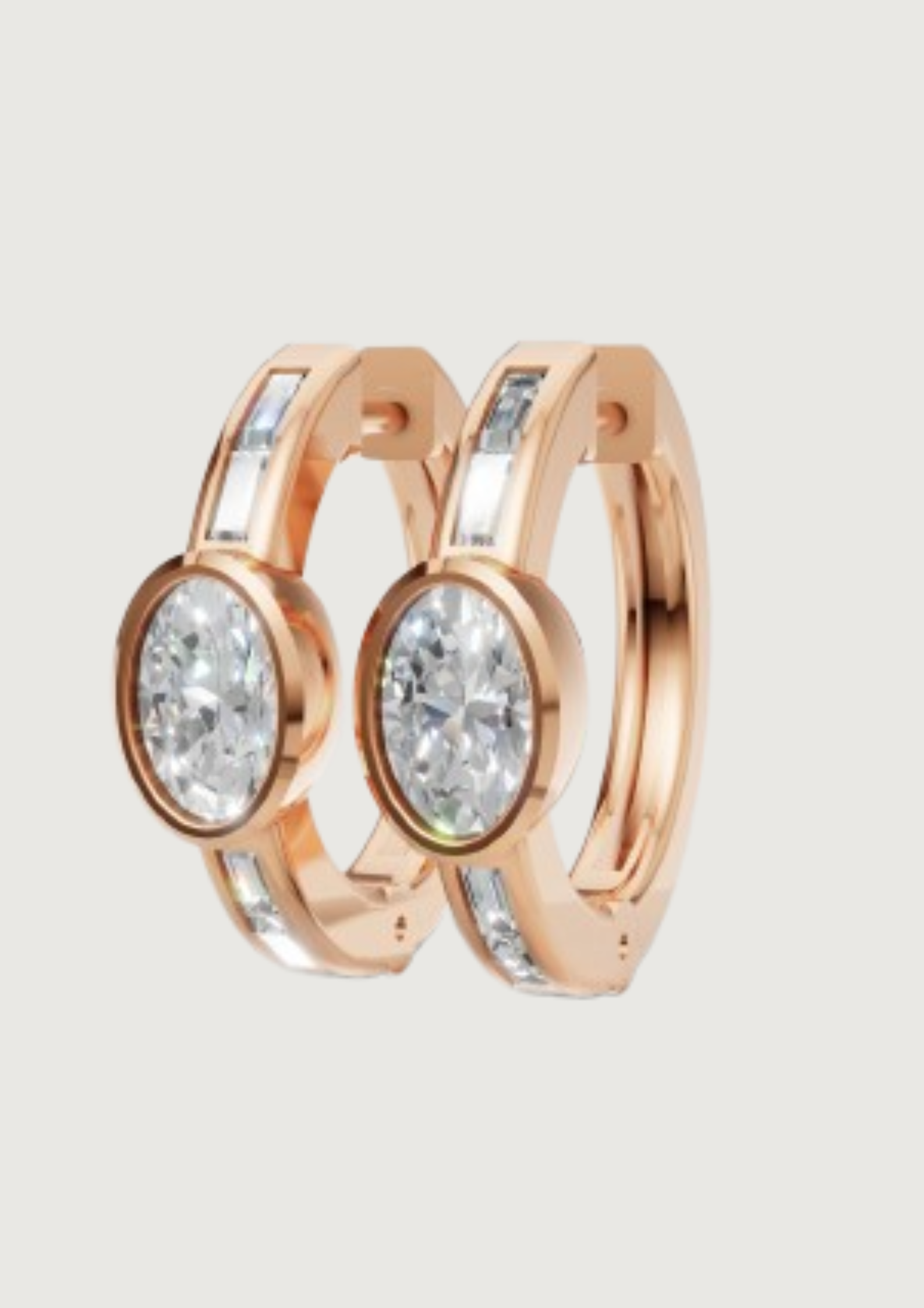 Bezel-Set Hoop Earrings | 18K Gold | DS IMPEX