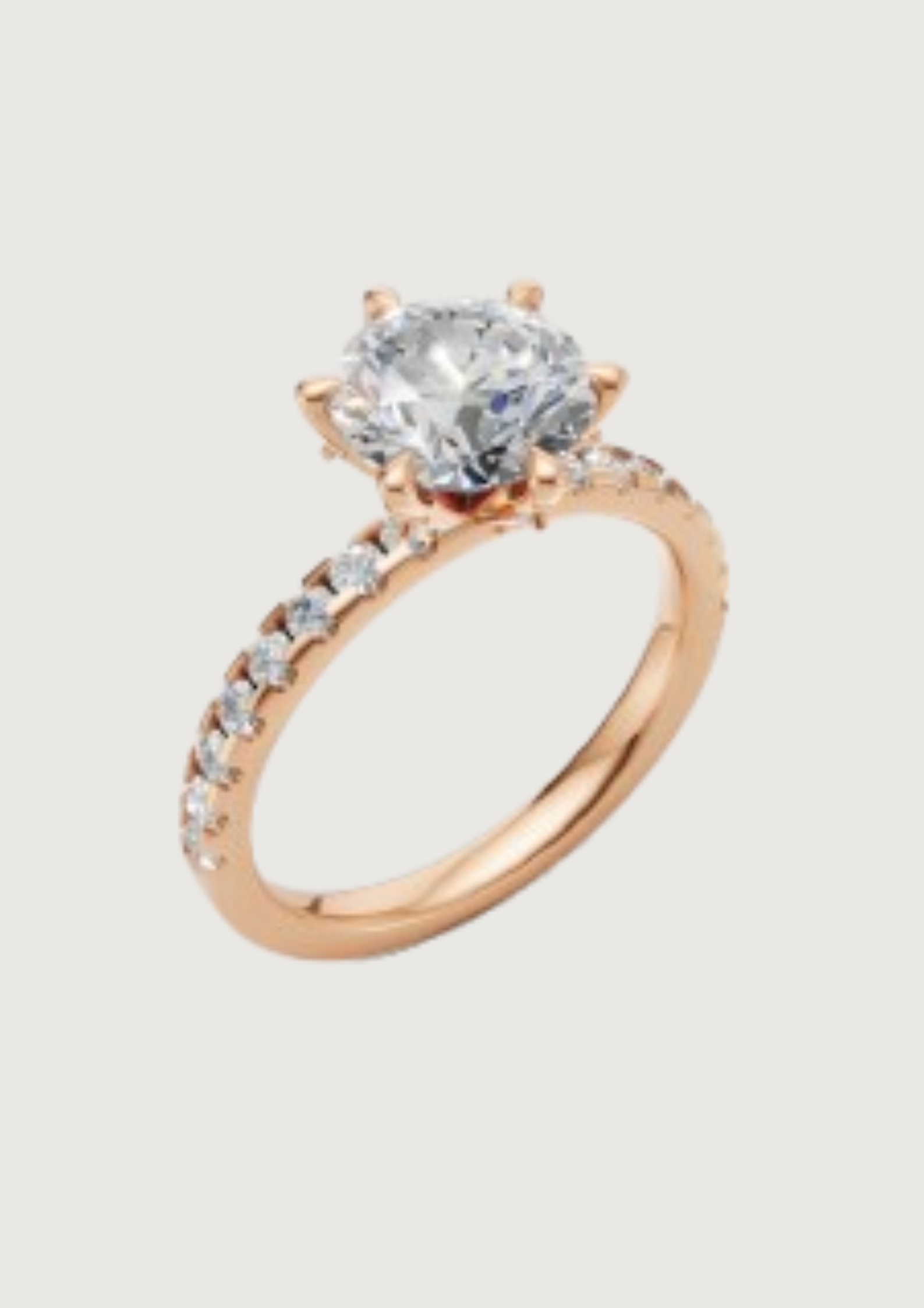 💎 Round Brilliant Solitaire with Diamond-Studded Band – 18K Gold | DS IMPEX