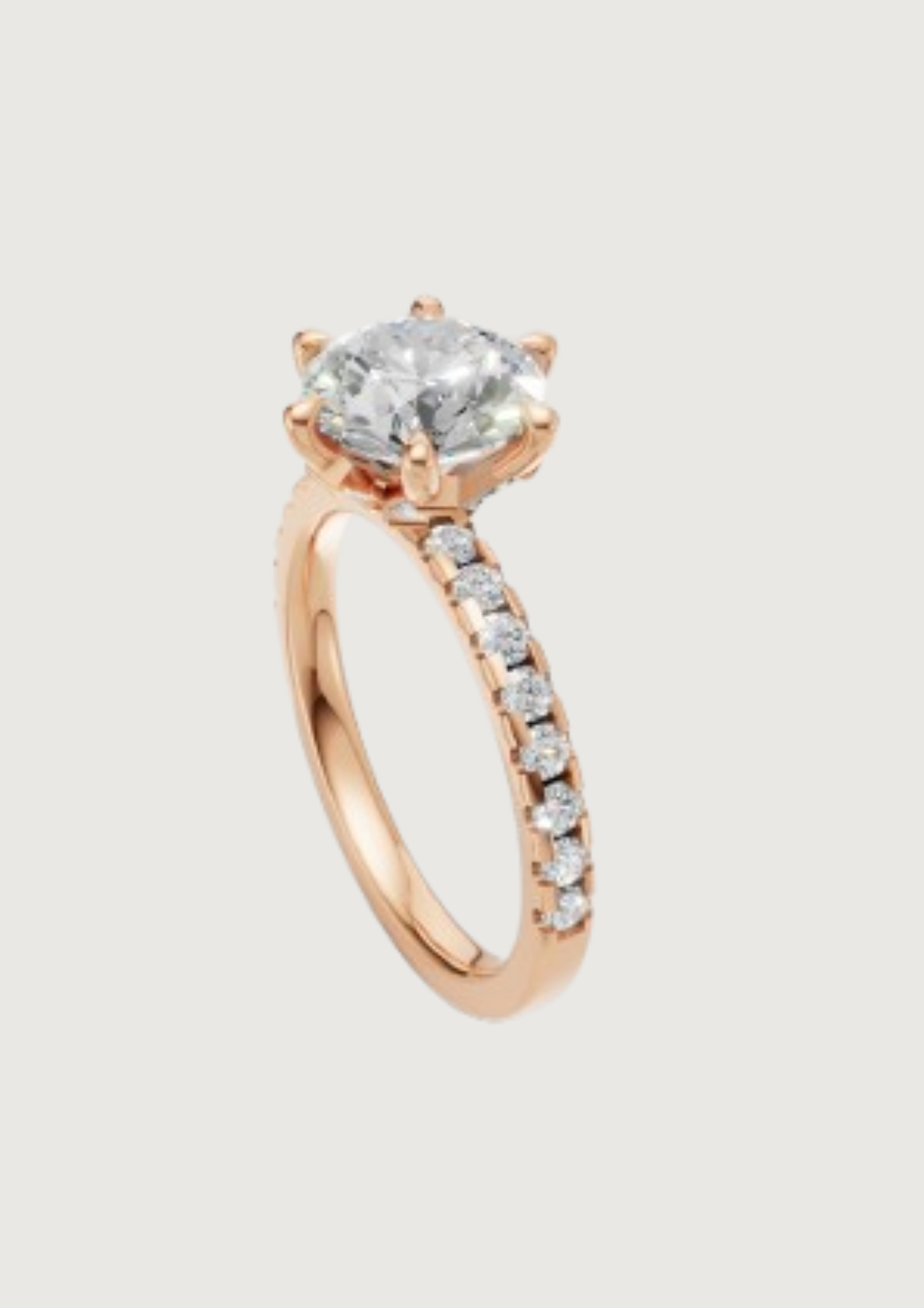 ✨ Classic Round Solitaire with Diamond Band – 18K Gold | DS IMPEX