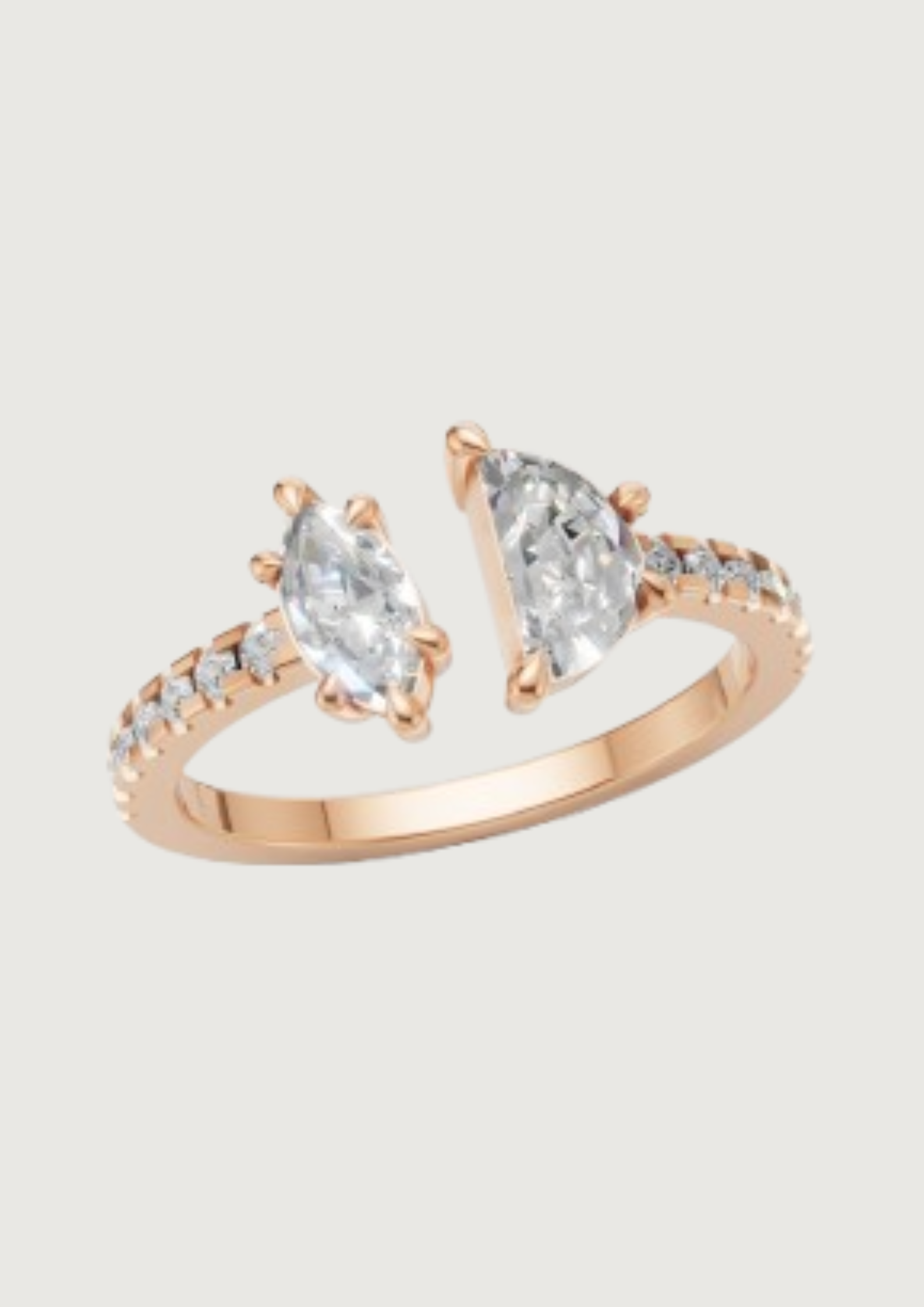💎 Eternal Duo – Pear-Cut Open Diamond Ring | DS IMPEX Signature