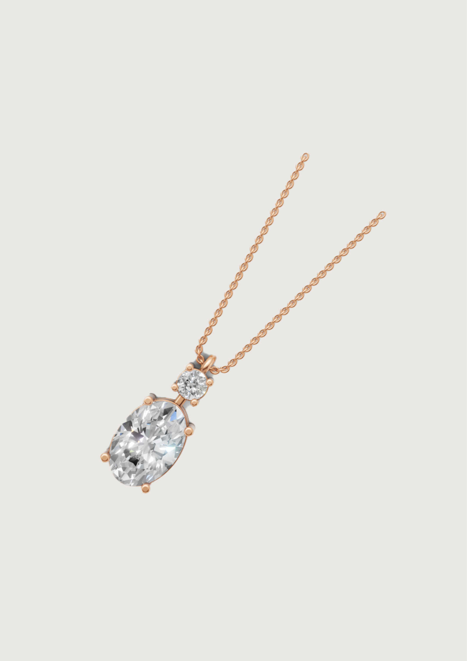 Elara Oval Solitaire Diamond Pendant – Pure Elegance, Perfect Form