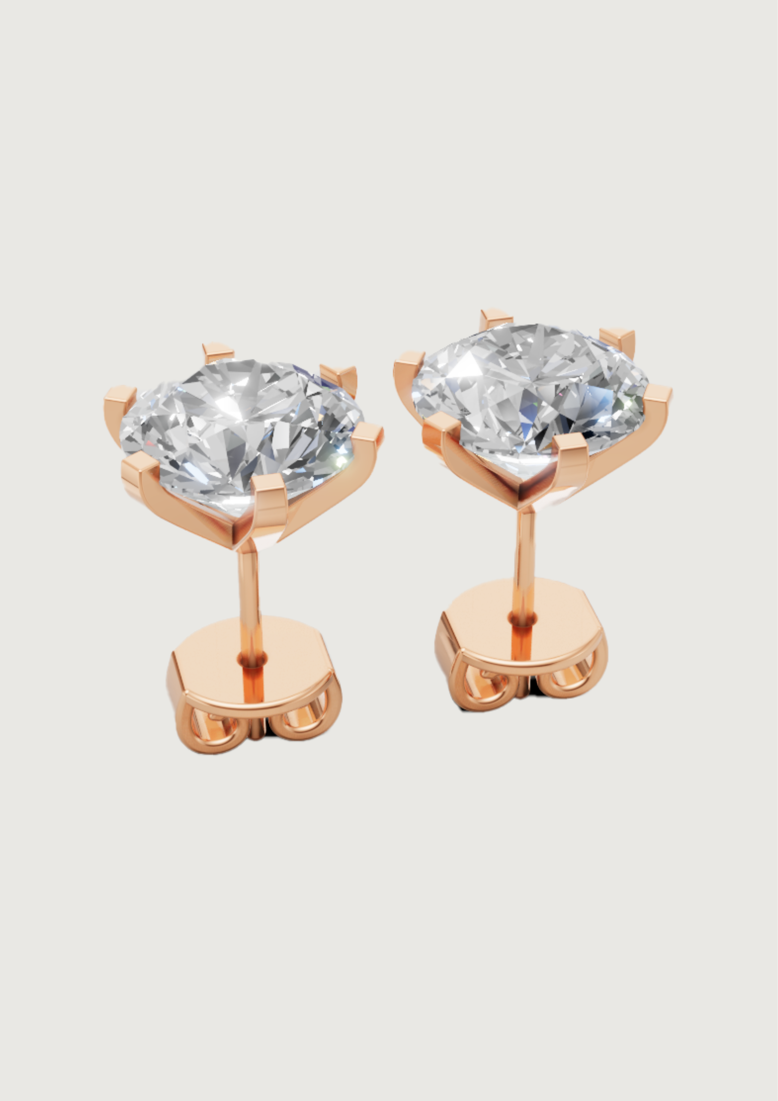 Aurora Solitaire – Classic Round Stud Earrings