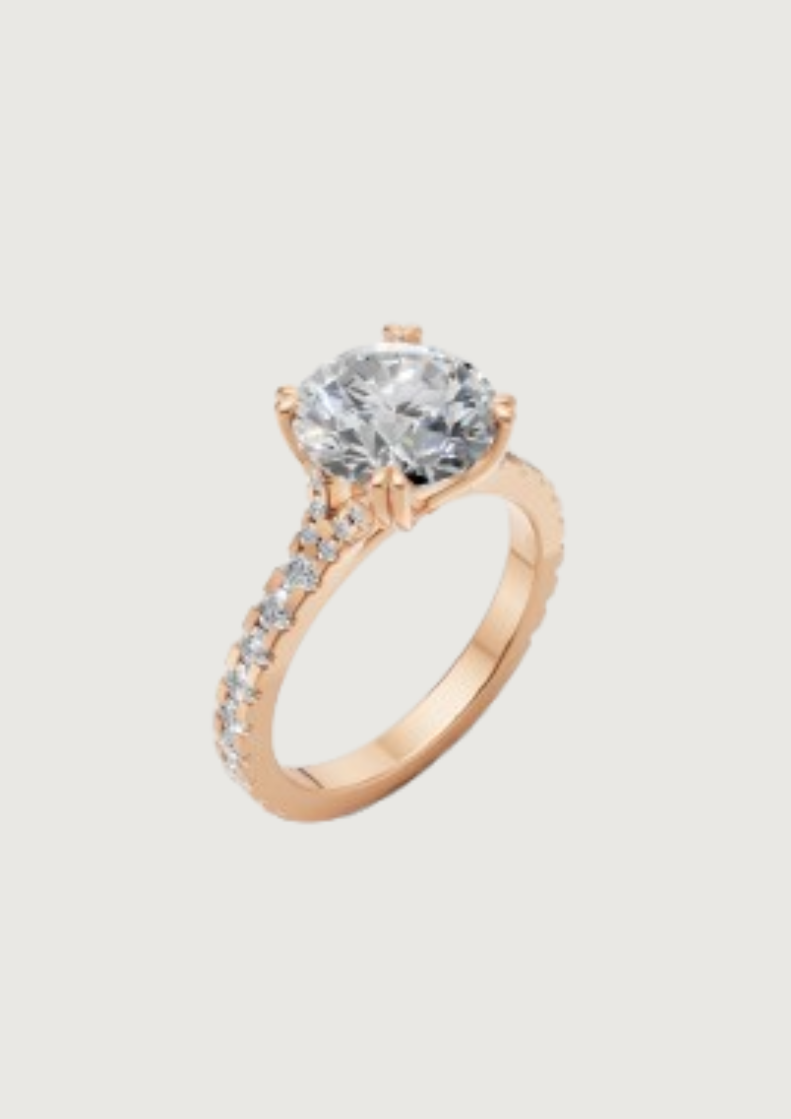 💎 Round-Cut Diamond Solitaire with Side Stones | 18K Gold | DS IMPEX
