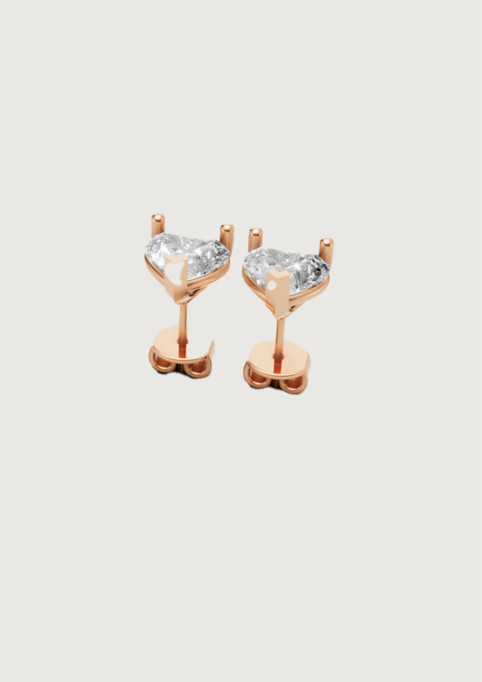 "Amora Spark" Heart-Shaped Stud Earrings in Rose Gold ✨