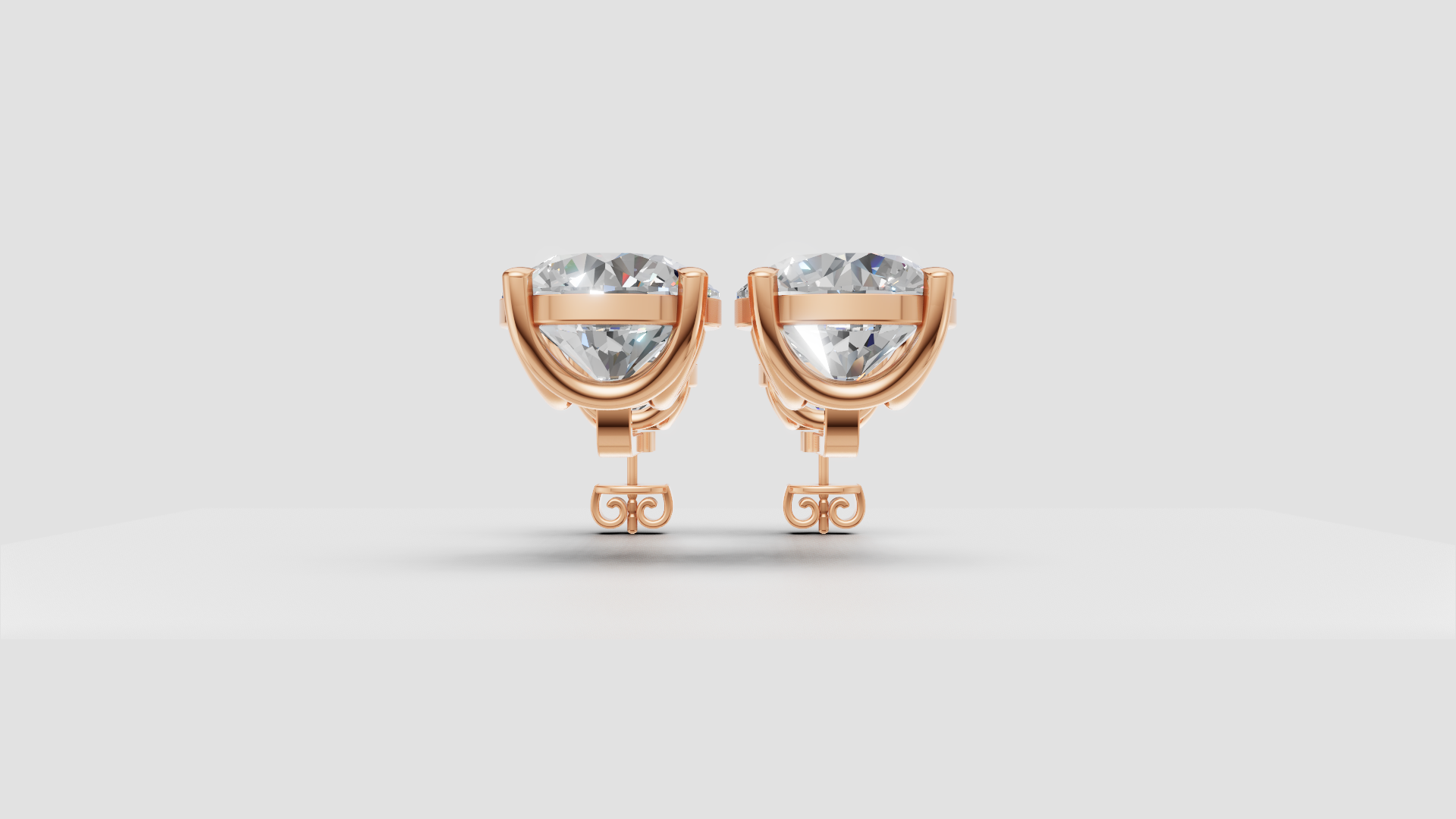 Double Round-Cut Drop Earrings | 18K Gold | DS IMPEX
